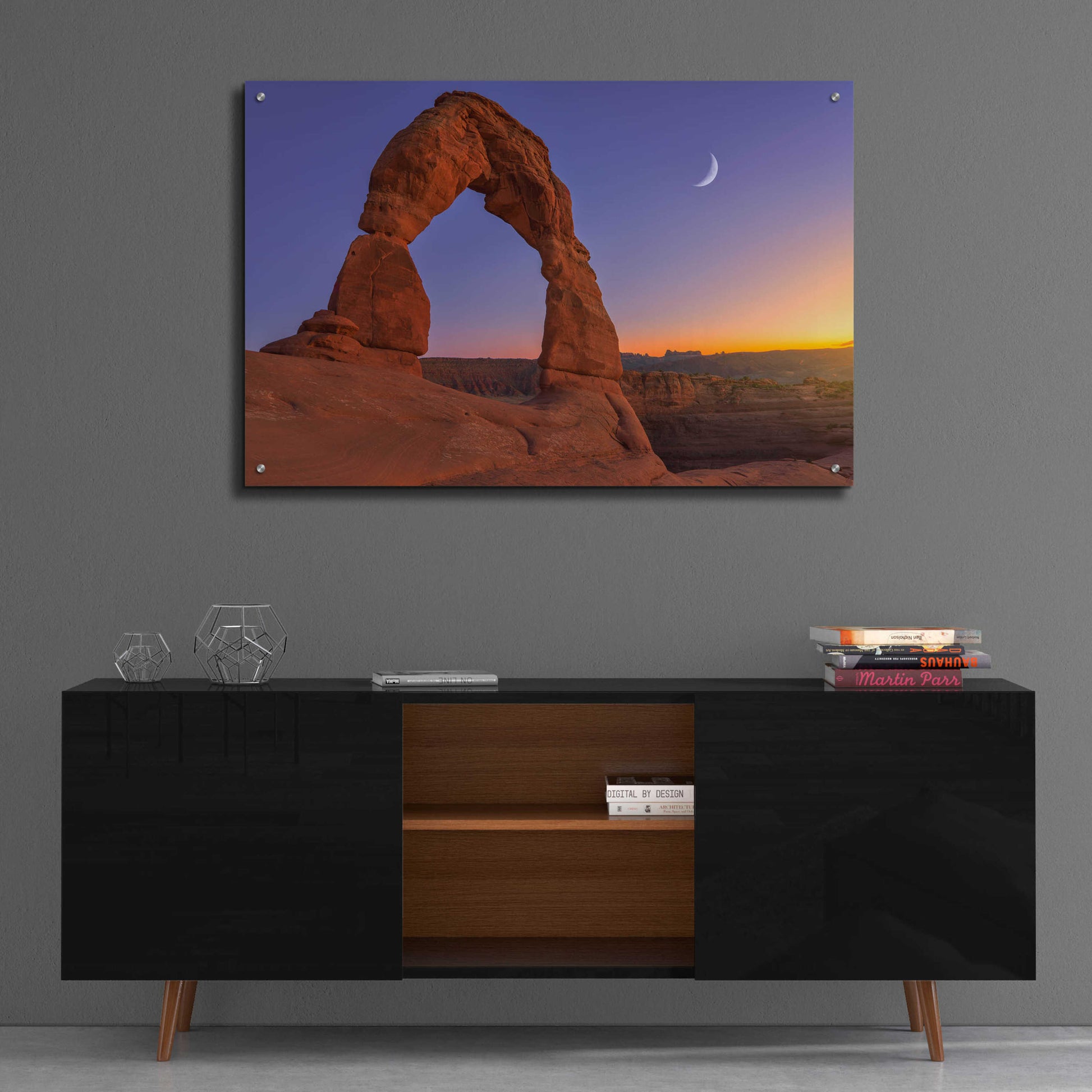 Epic Art 'Delicate Moon - Arches National Park' by Darren White, Acrylic Glass Wall Art,36x24