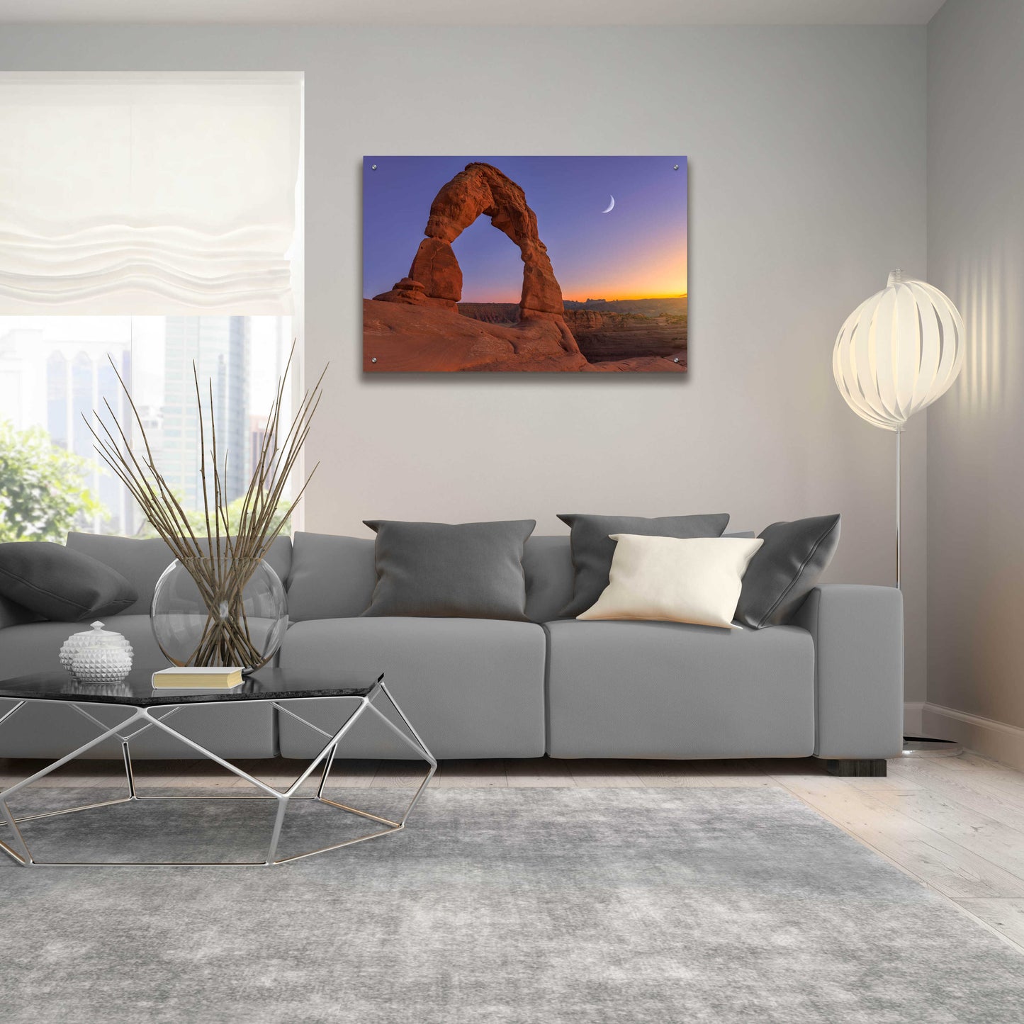 Epic Art 'Delicate Moon - Arches National Park' by Darren White, Acrylic Glass Wall Art,36x24