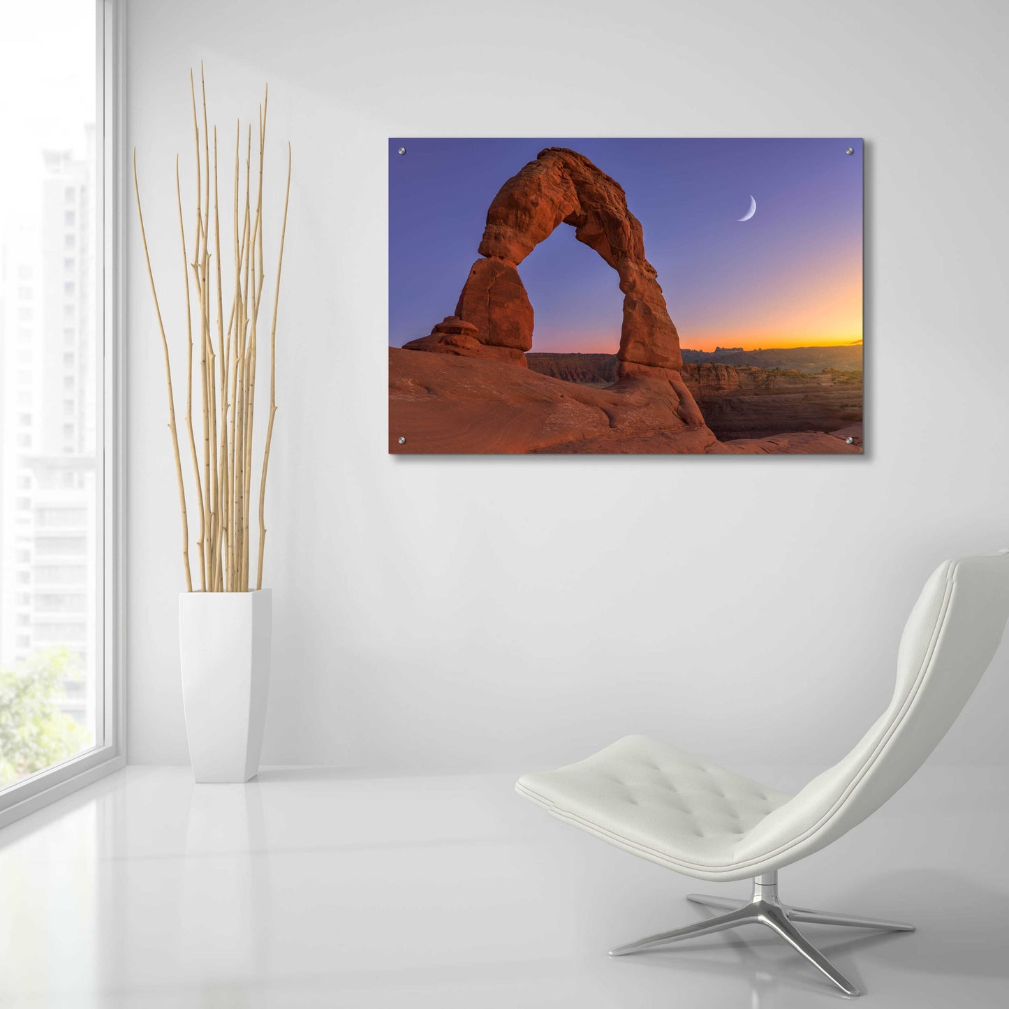 Epic Art 'Delicate Moon - Arches National Park' by Darren White, Acrylic Glass Wall Art,36x24