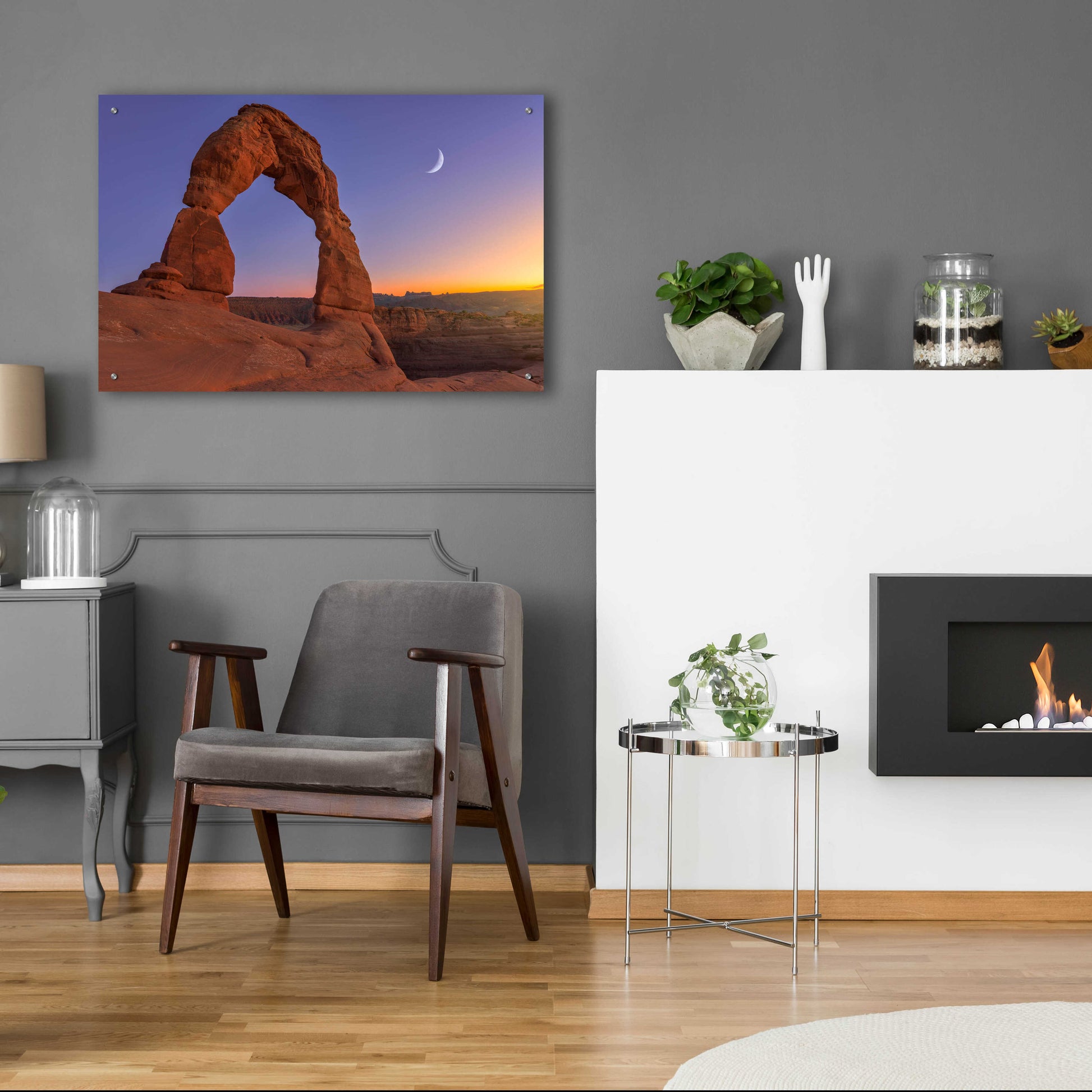 Epic Art 'Delicate Moon - Arches National Park' by Darren White, Acrylic Glass Wall Art,36x24