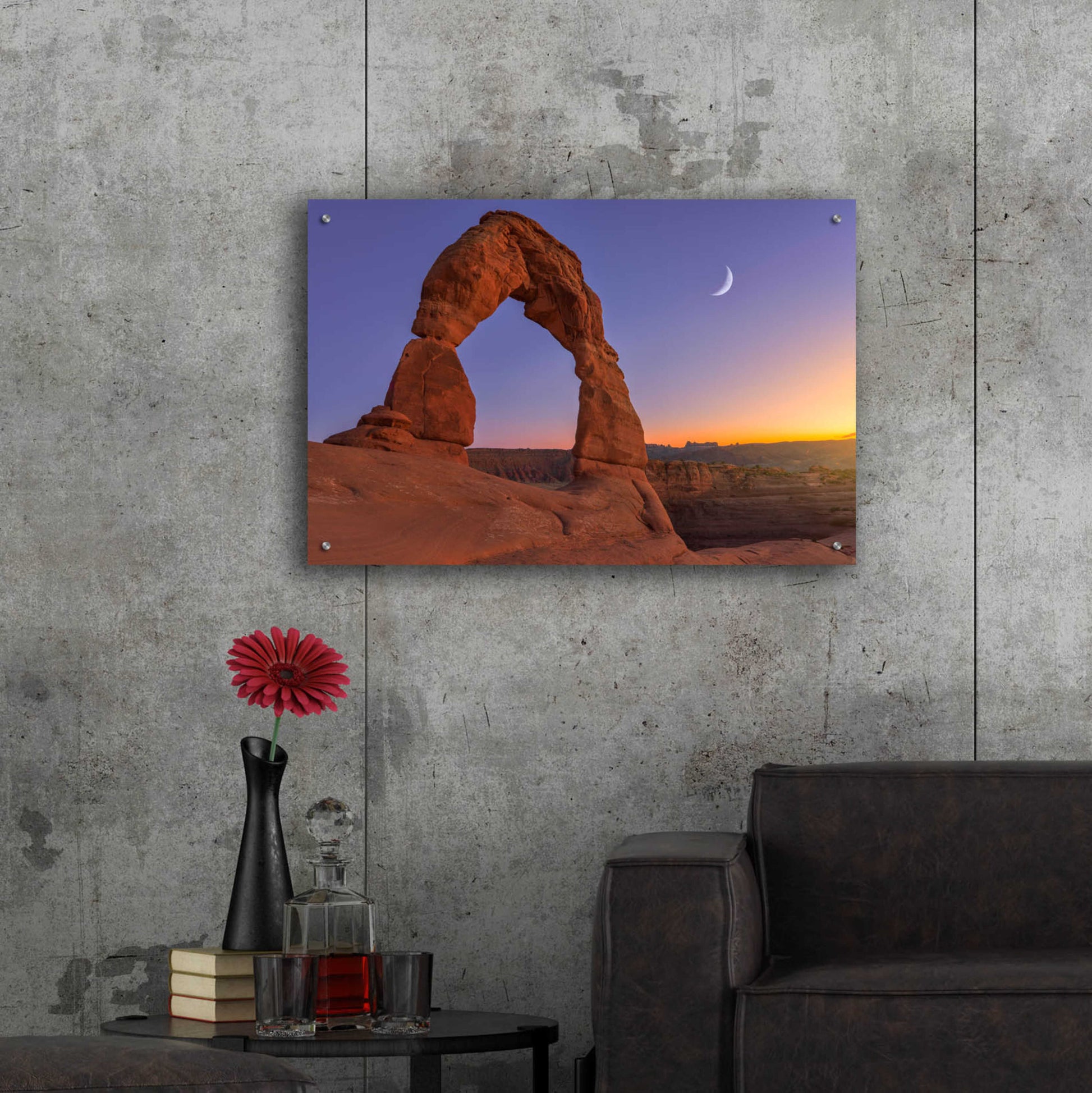 Epic Art 'Delicate Moon - Arches National Park' by Darren White, Acrylic Glass Wall Art,36x24