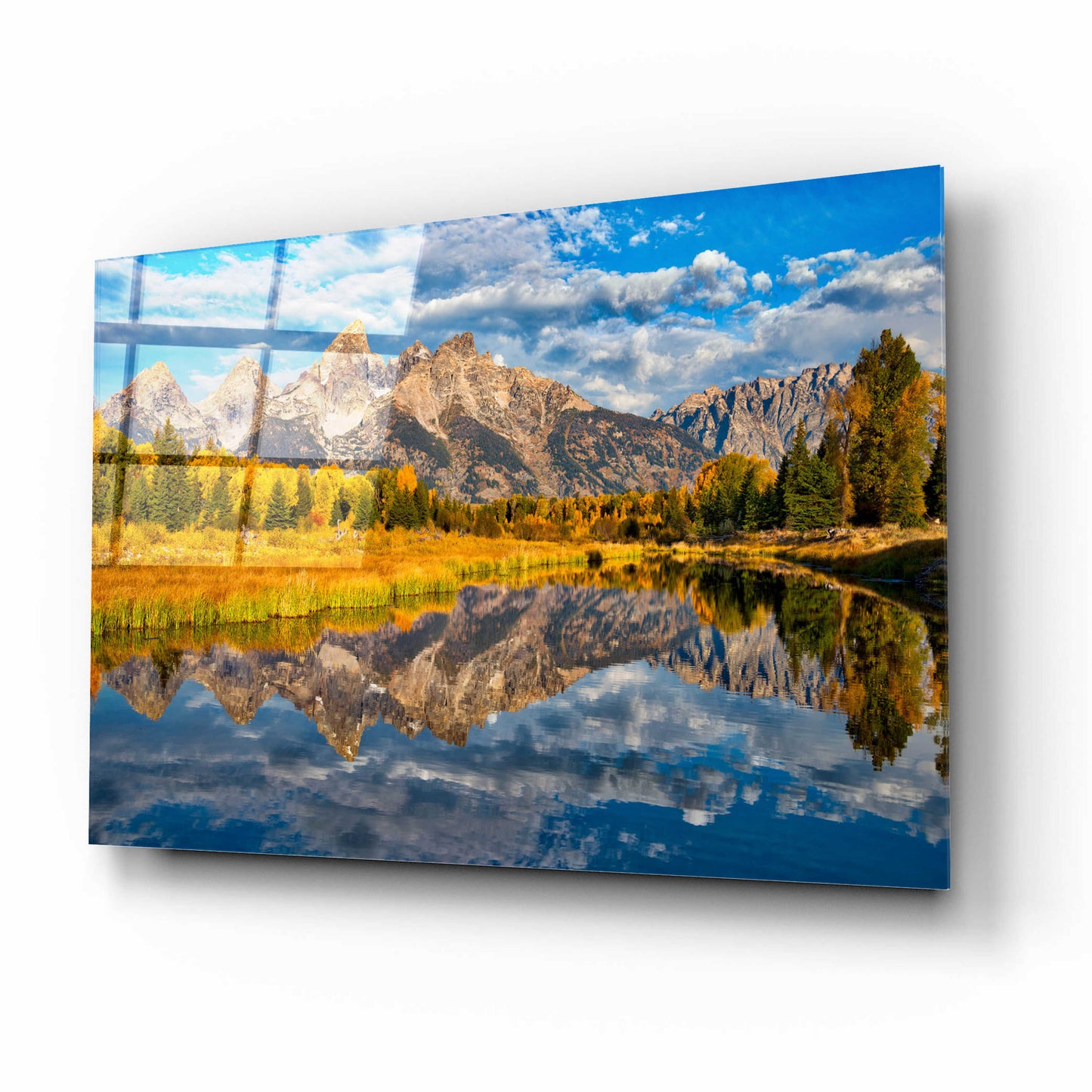 Epic Art 'Fall Reflection in the Tetons - Grand Teton National Park' by Darren White, Acrylic Glass Wall Art,16x12