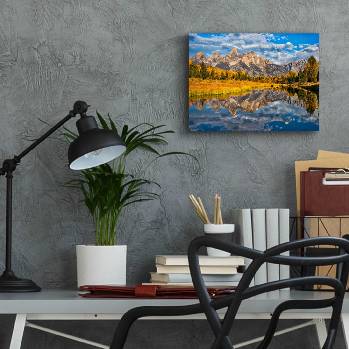 Epic Art 'Fall Reflection in the Tetons - Grand Teton National Park' by Darren White, Acrylic Glass Wall Art,16x12