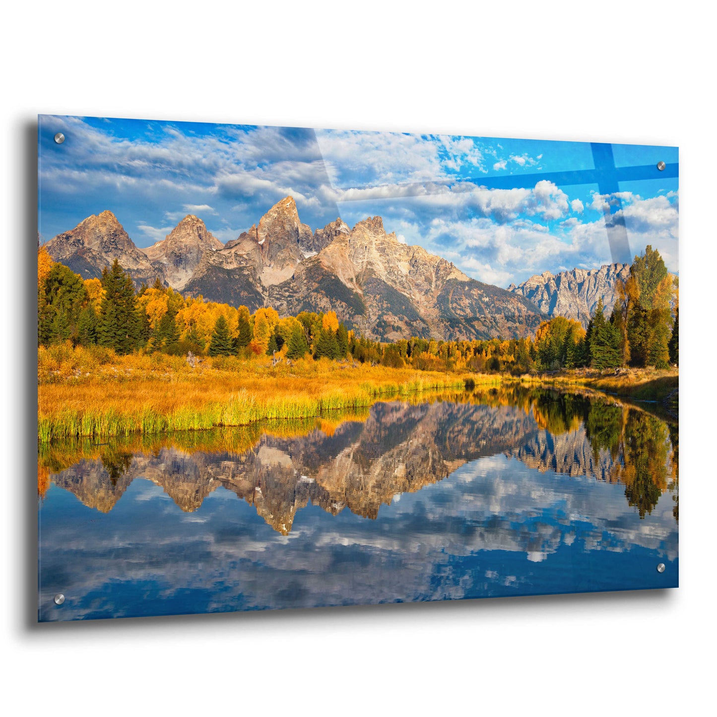 Epic Art 'Fall Reflection in the Tetons - Grand Teton National Park' by Darren White, Acrylic Glass Wall Art,36x24