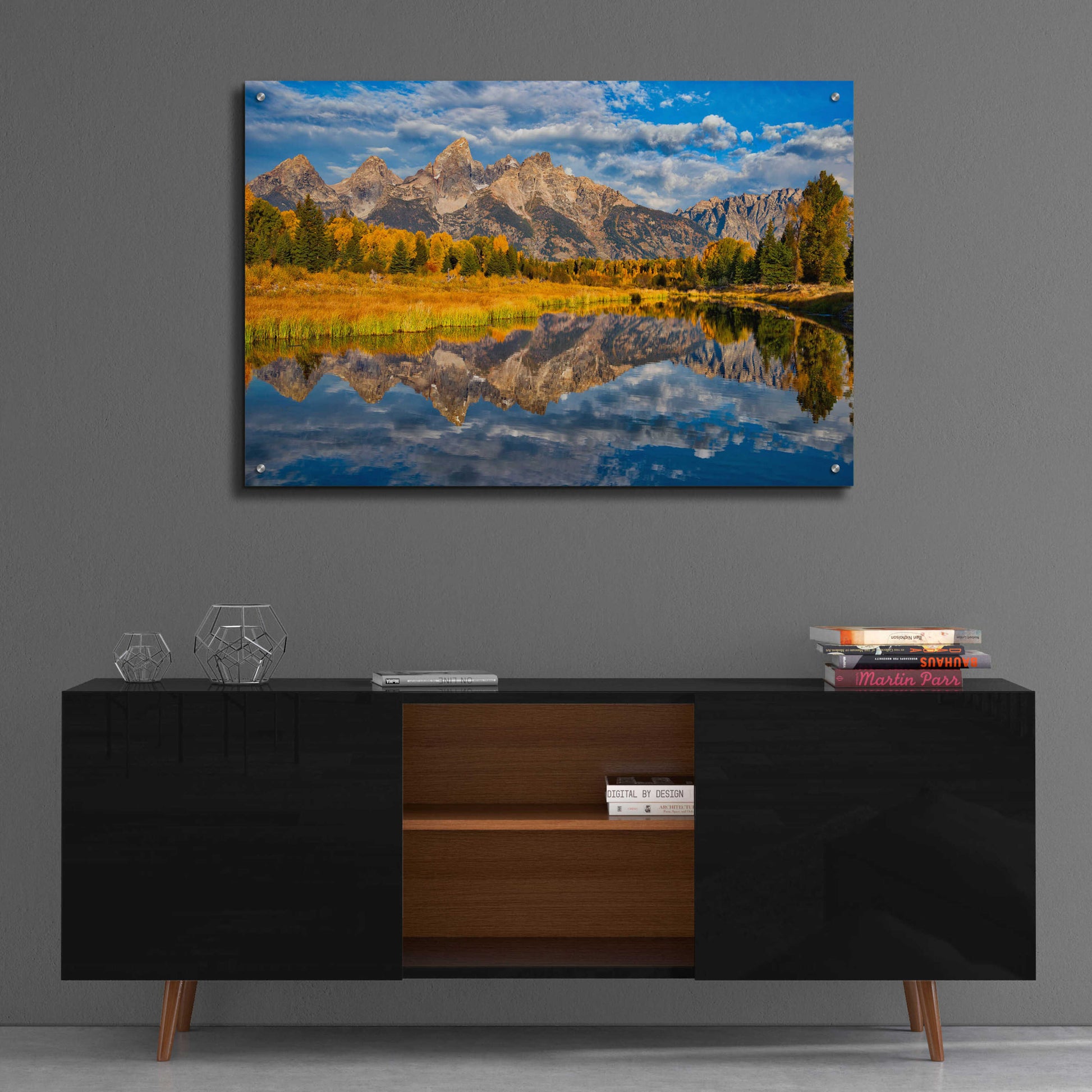 Epic Art 'Fall Reflection in the Tetons - Grand Teton National Park' by Darren White, Acrylic Glass Wall Art,36x24