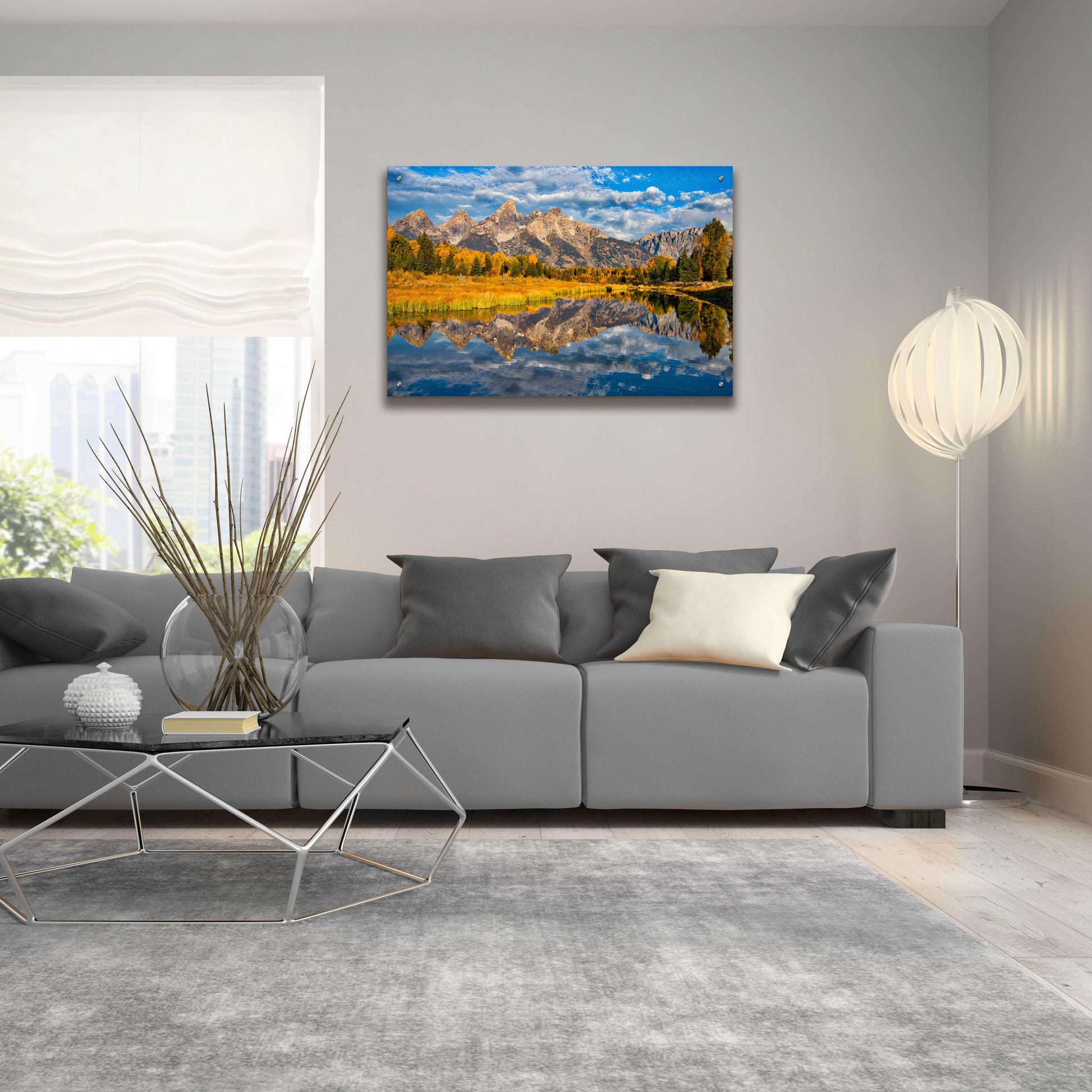 Epic Art 'Fall Reflection in the Tetons - Grand Teton National Park' by Darren White, Acrylic Glass Wall Art,36x24