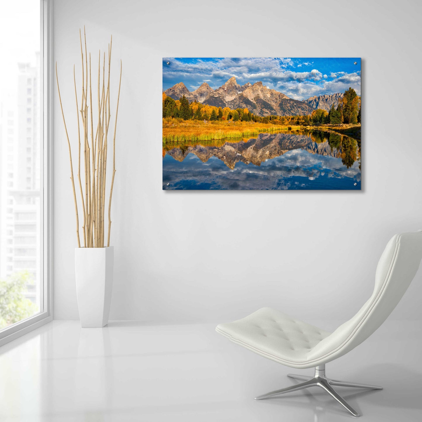 Epic Art 'Fall Reflection in the Tetons - Grand Teton National Park' by Darren White, Acrylic Glass Wall Art,36x24