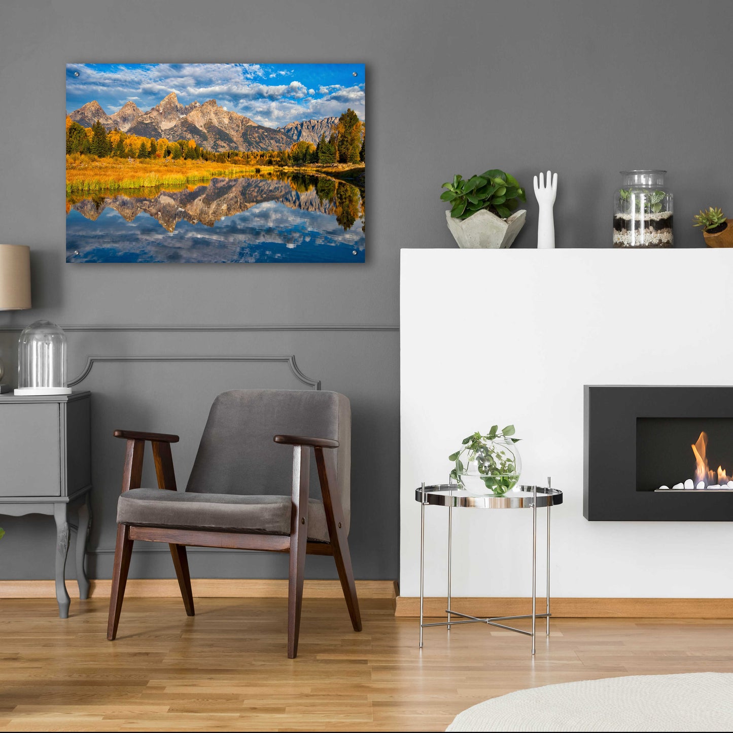 Epic Art 'Fall Reflection in the Tetons - Grand Teton National Park' by Darren White, Acrylic Glass Wall Art,36x24