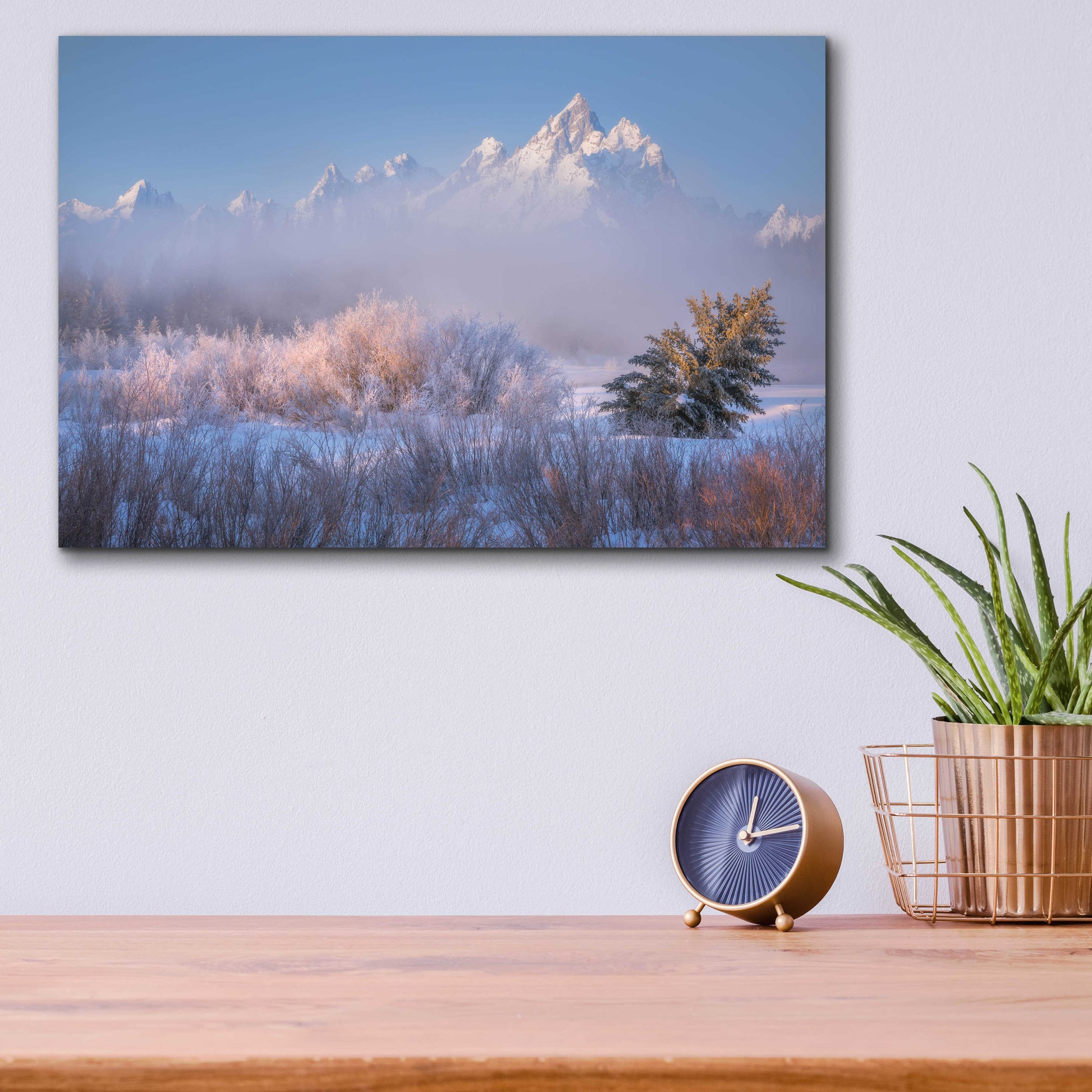 Epic Art 'Frosted and Falling - Grand Teton National Park' by Darren White, Acrylic Glass Wall Art,16x12