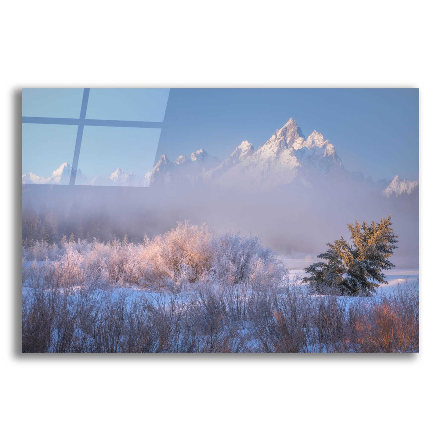 Epic Art 'Frosted and Falling - Grand Teton National Park' by Darren White, Acrylic Glass Wall Art,24x16