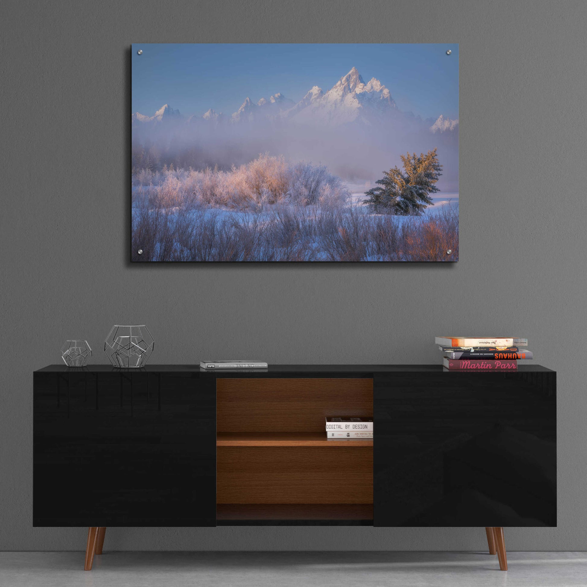 Epic Art 'Frosted and Falling - Grand Teton National Park' by Darren White, Acrylic Glass Wall Art,36x24