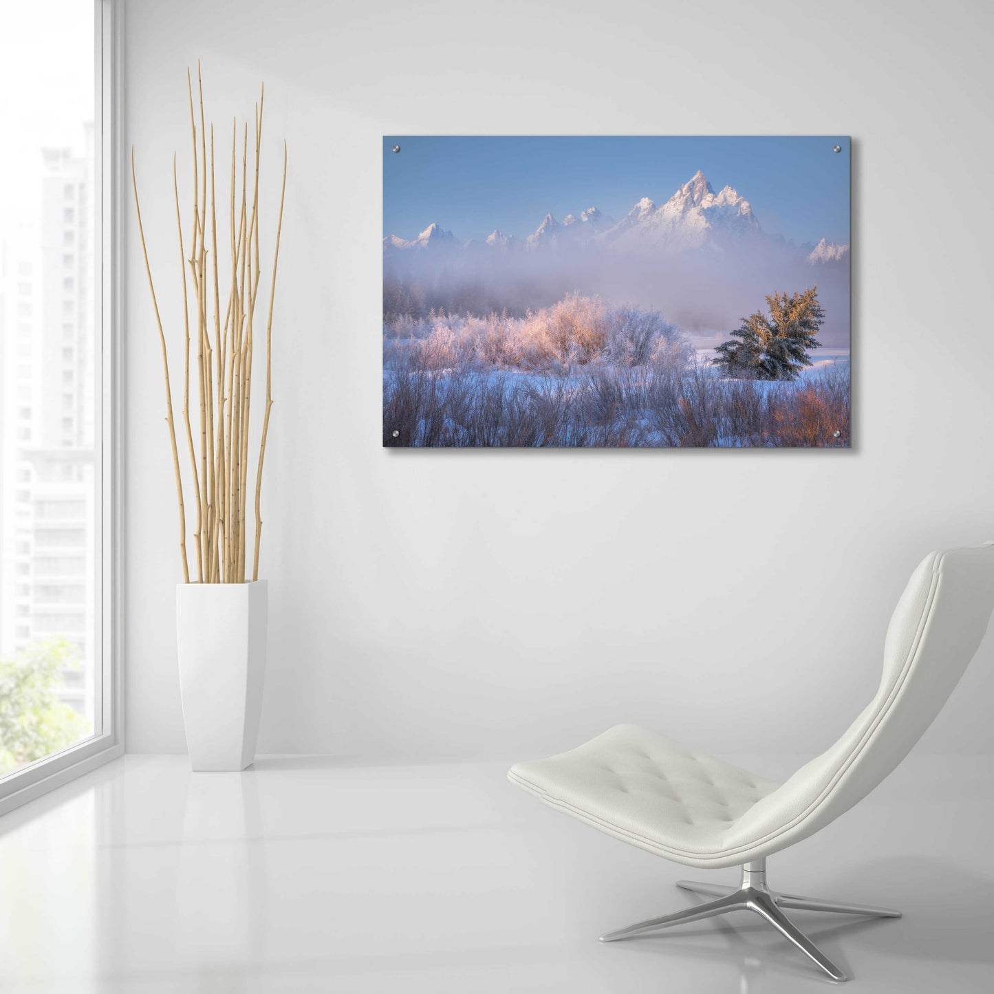 Epic Art 'Frosted and Falling - Grand Teton National Park' by Darren White, Acrylic Glass Wall Art,36x24