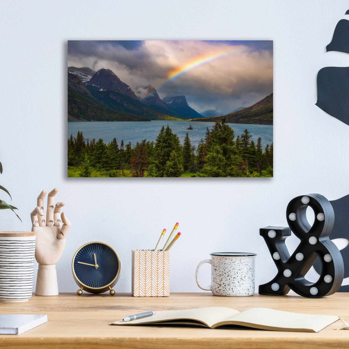 Epic Art 'Glacier Rainbow - Glacier National Park' by Darren White, Acrylic Glass Wall Art,16x12