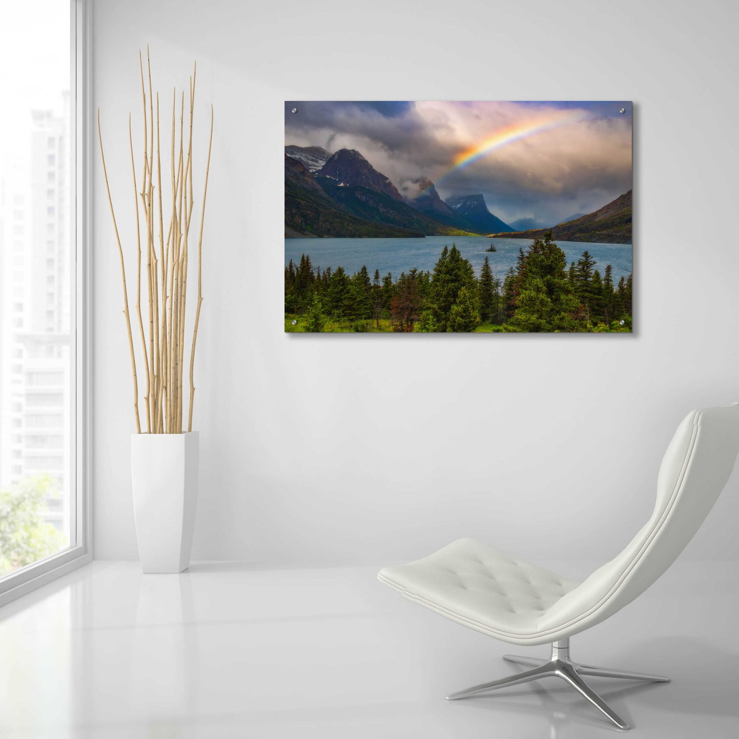 Epic Art 'Glacier Rainbow - Glacier National Park' by Darren White, Acrylic Glass Wall Art,36x24