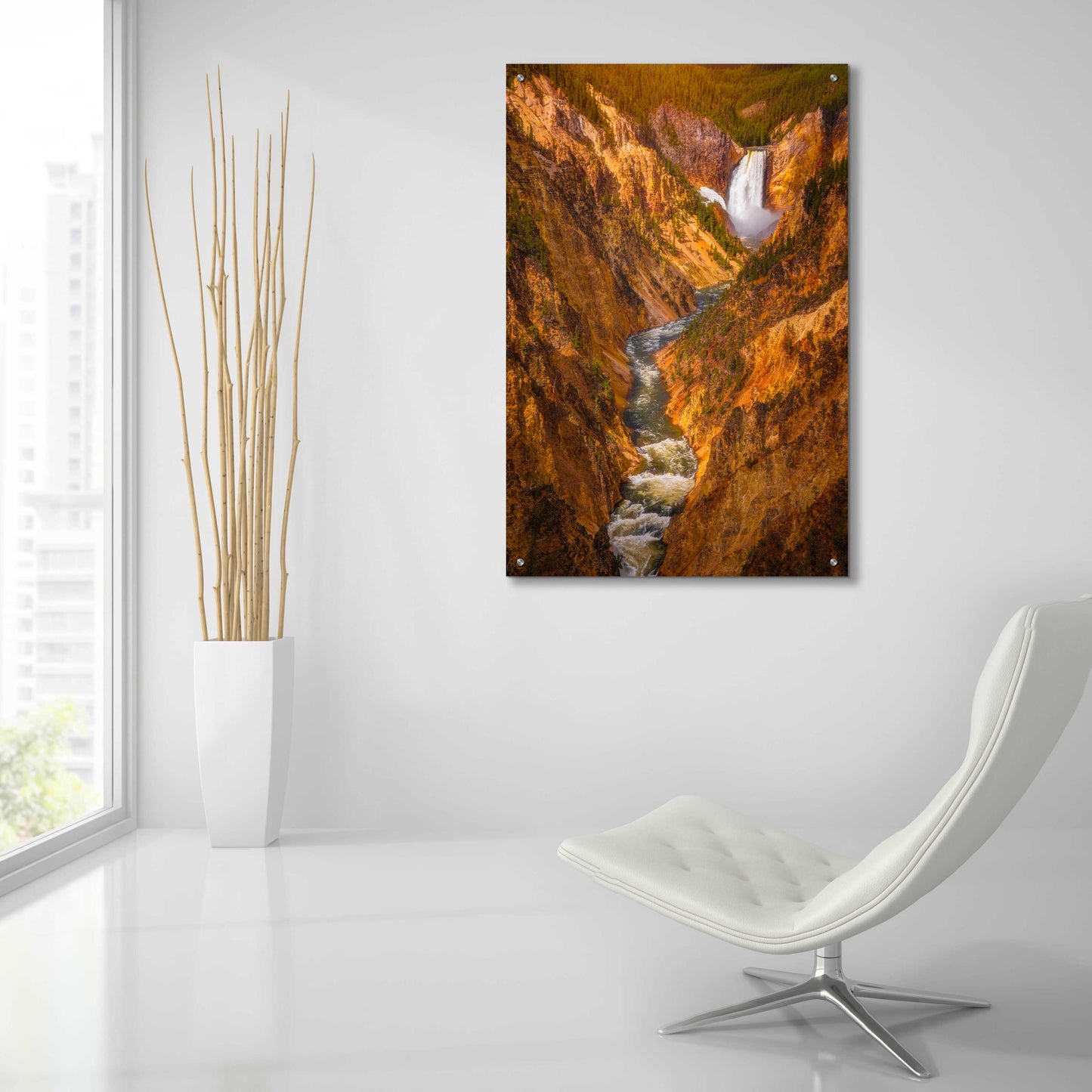 Epic Art 'Golden Falls of Yellowstone - Yellowstone National Park' by Darren White, Acrylic Glass Wall Art,24x36