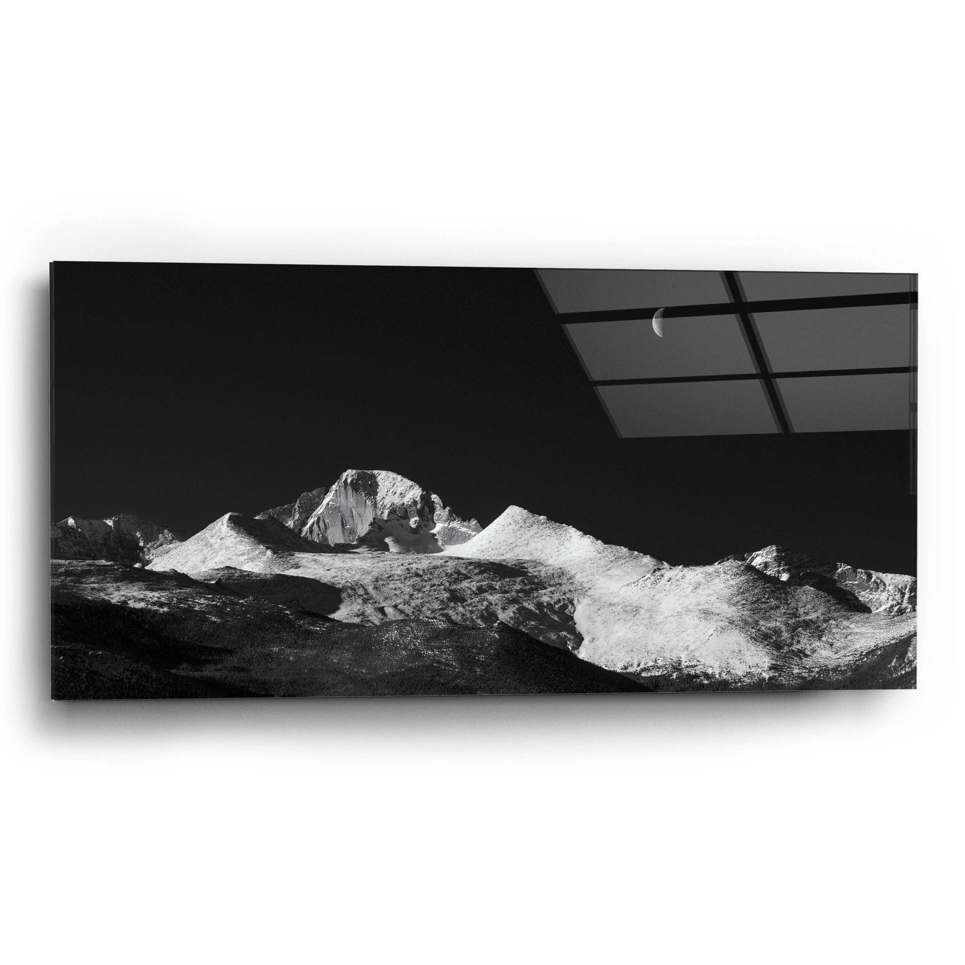 Epic Art 'Half Moon Over Longs Peak - Rocky Mountain National Park' by Darren White, Acrylic Glass Wall Art,24x12