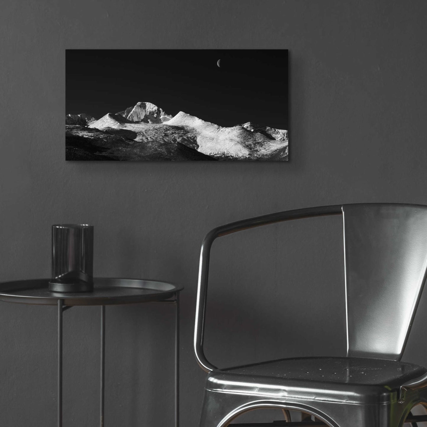 Epic Art 'Half Moon Over Longs Peak - Rocky Mountain National Park' by Darren White, Acrylic Glass Wall Art,24x12