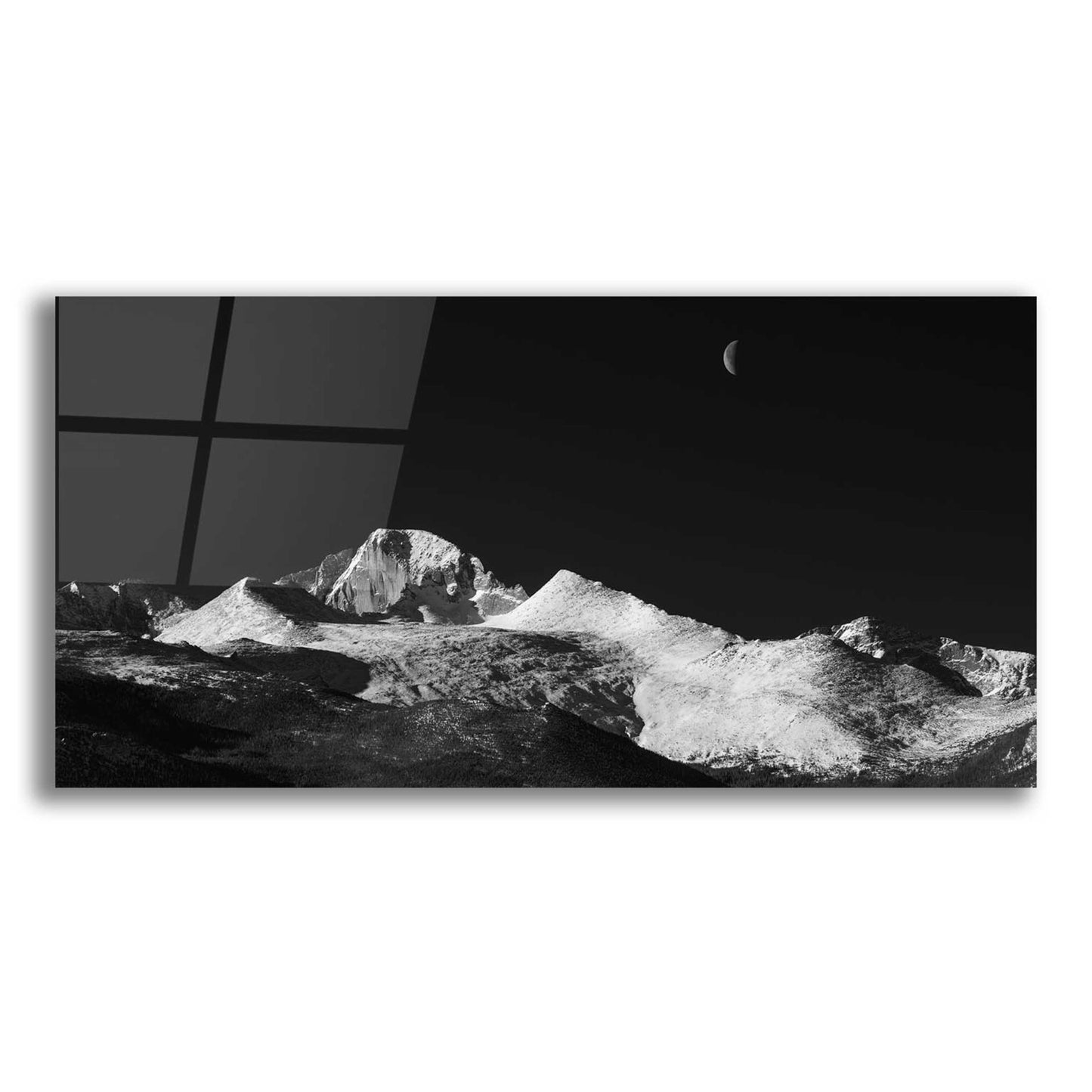 Epic Art 'Half Moon Over Longs Peak - Rocky Mountain National Park' by Darren White, Acrylic Glass Wall Art