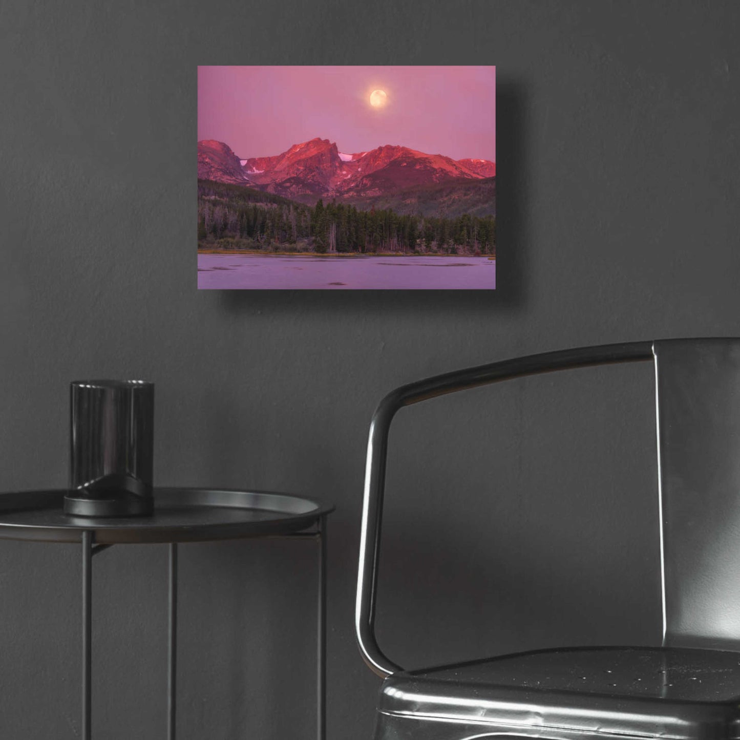 Epic Art 'Harvest Moon over Hallett Peak - Rocky Mountain National Park' by Darren White, Acrylic Glass Wall Art,16x12