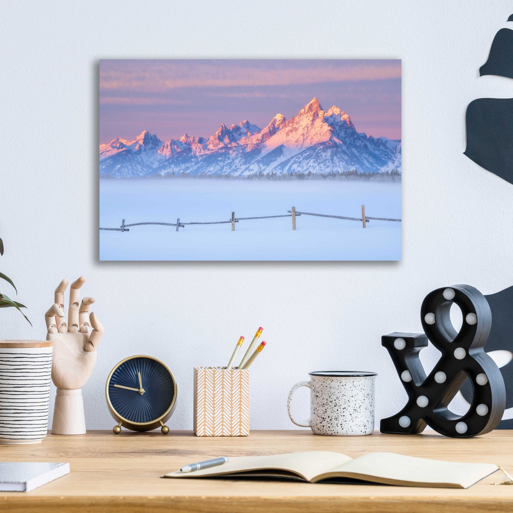 Epic Art 'Let there be Light - Grand Teton National Park' by Darren White, Acrylic Glass Wall Art,16x12