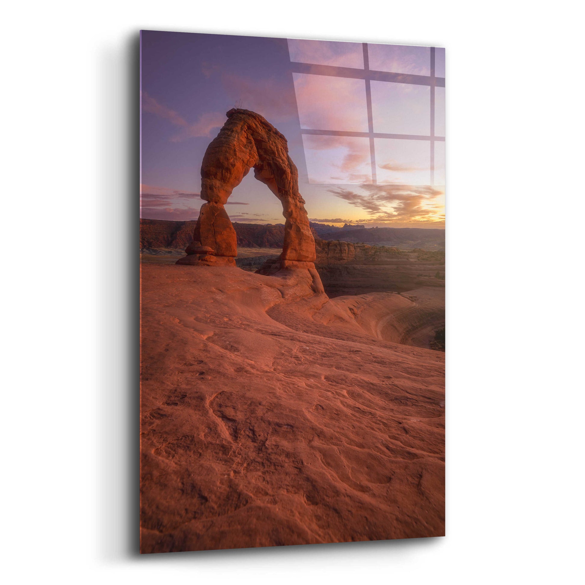 Epic Art 'Lonesome Sunset - Arches National Park' by Darren White, Acrylic Glass Wall Art,12x16