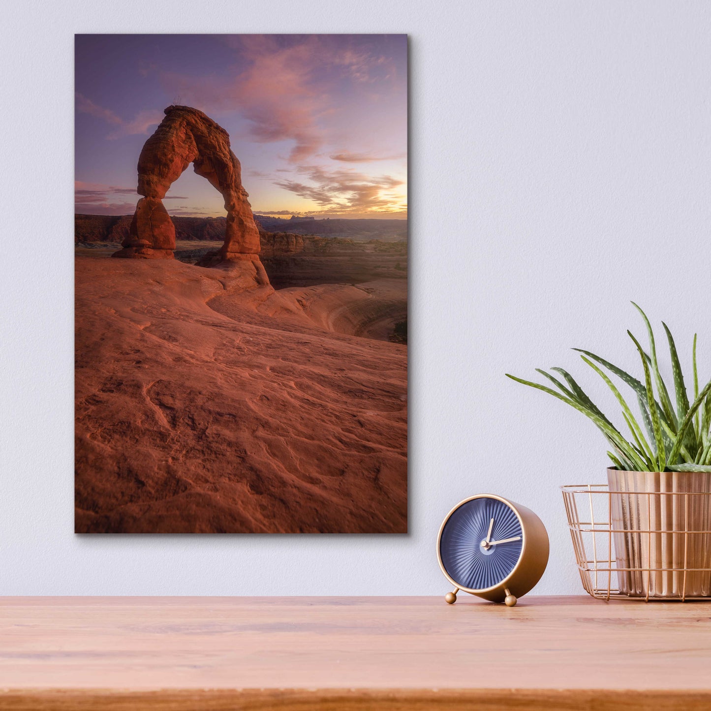 Epic Art 'Lonesome Sunset - Arches National Park' by Darren White, Acrylic Glass Wall Art,12x16