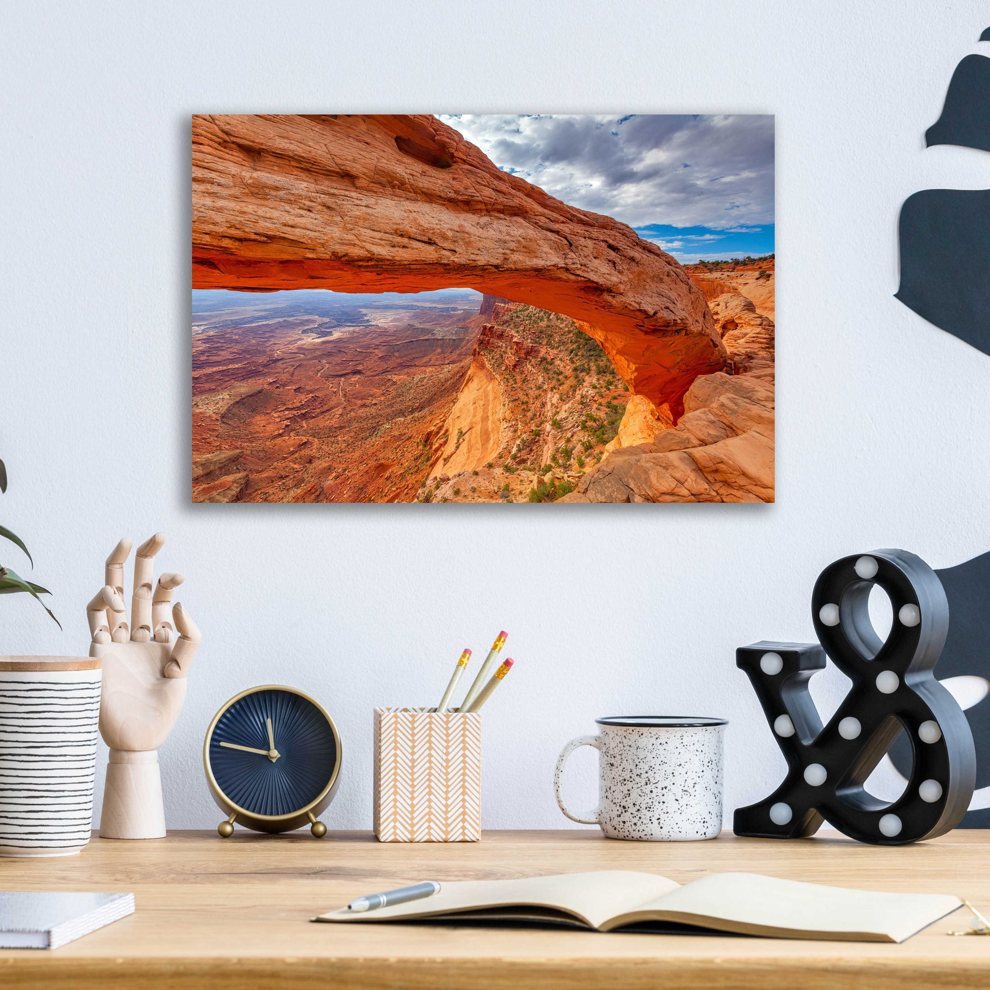 Epic Art 'Mesa's Drop - Canyonlands National Park' by Darren White, Acrylic Glass Wall Art,16x12