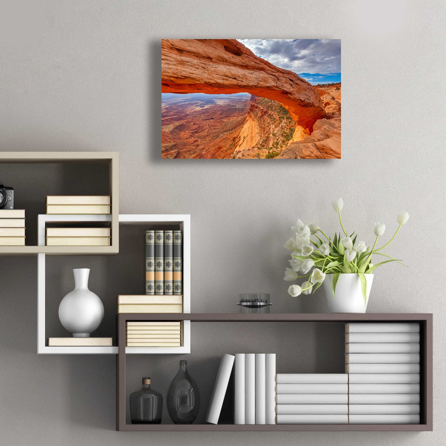 Epic Art 'Mesa's Drop - Canyonlands National Park' by Darren White, Acrylic Glass Wall Art,24x16