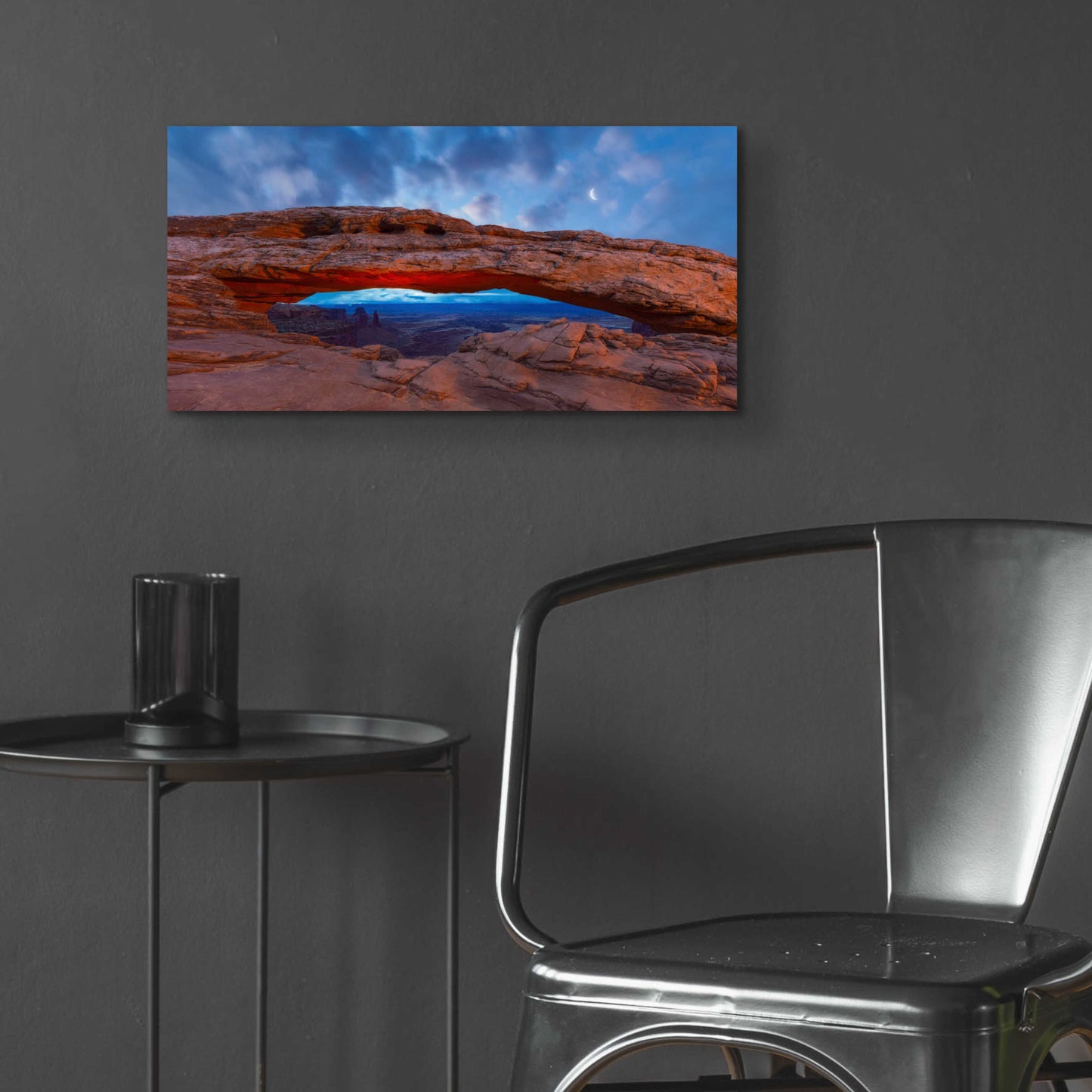 Epic Art 'Moonrise over Mesa - Canyonlands National Park' by Darren White, Acrylic Glass Wall Art,24x12