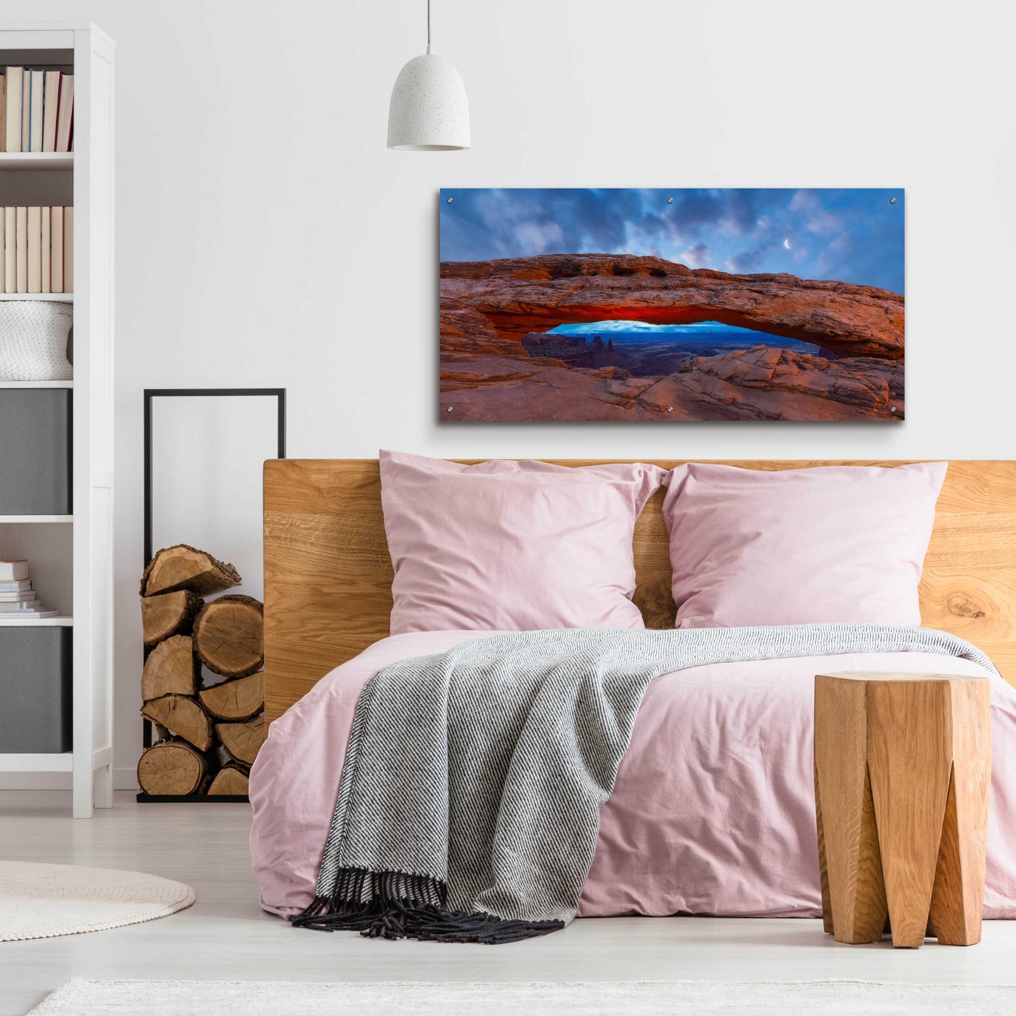 Epic Art 'Moonrise over Mesa - Canyonlands National Park' by Darren White, Acrylic Glass Wall Art,48x24