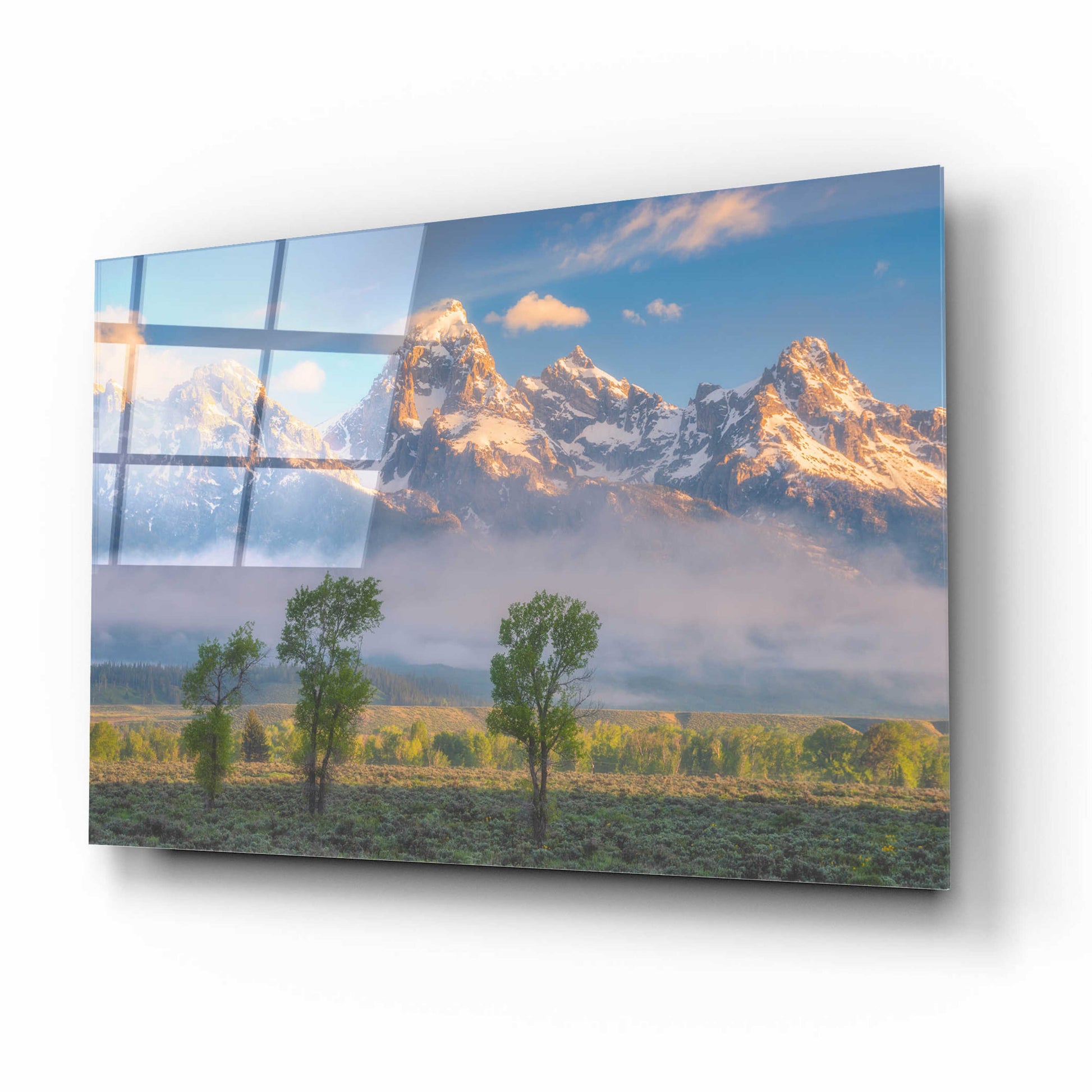 Epic Art 'Morning Fog In the Tetons - Grand Teton National Park' by Darren White, Acrylic Glass Wall Art,16x12