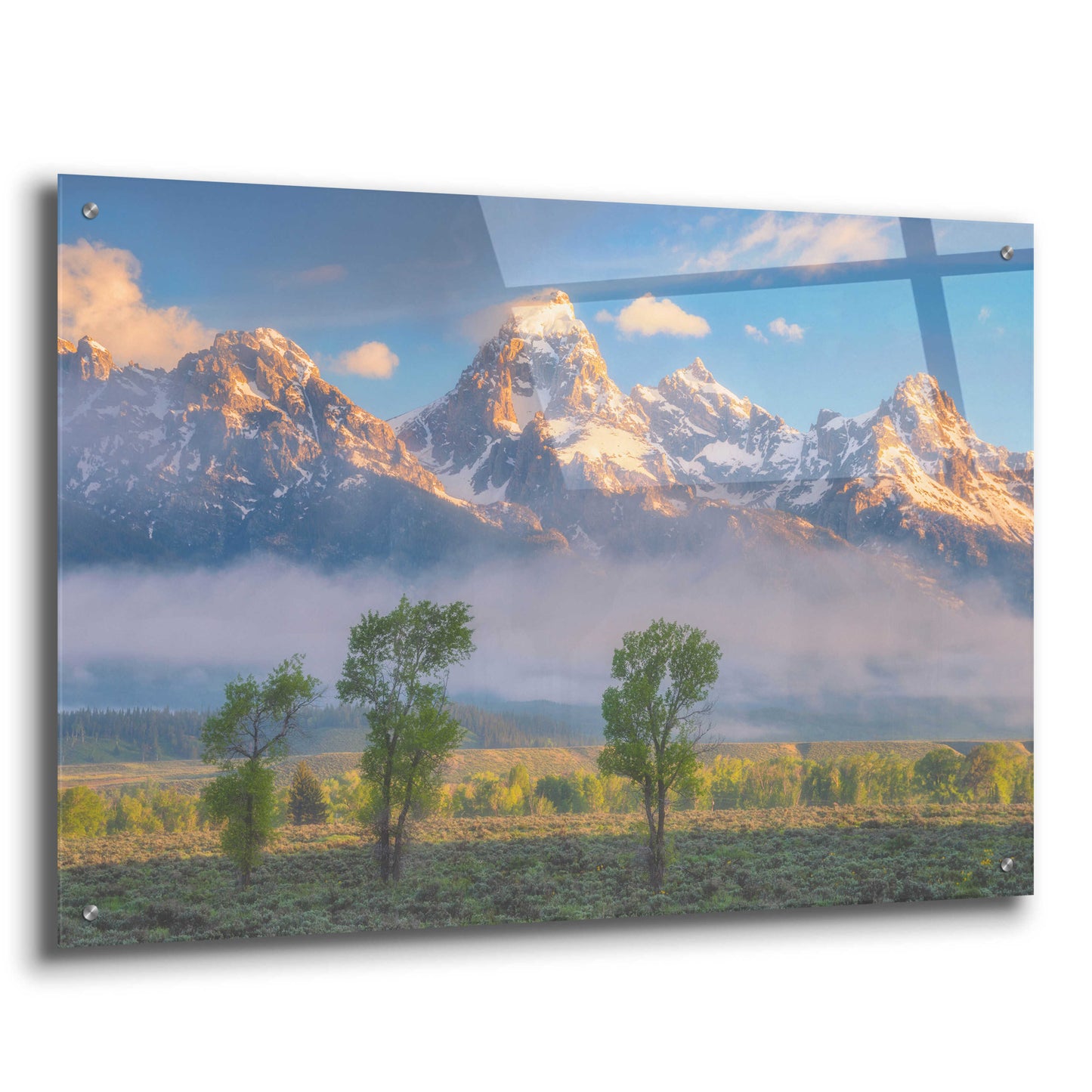 Epic Art 'Morning Fog In the Tetons - Grand Teton National Park' by Darren White, Acrylic Glass Wall Art,36x24