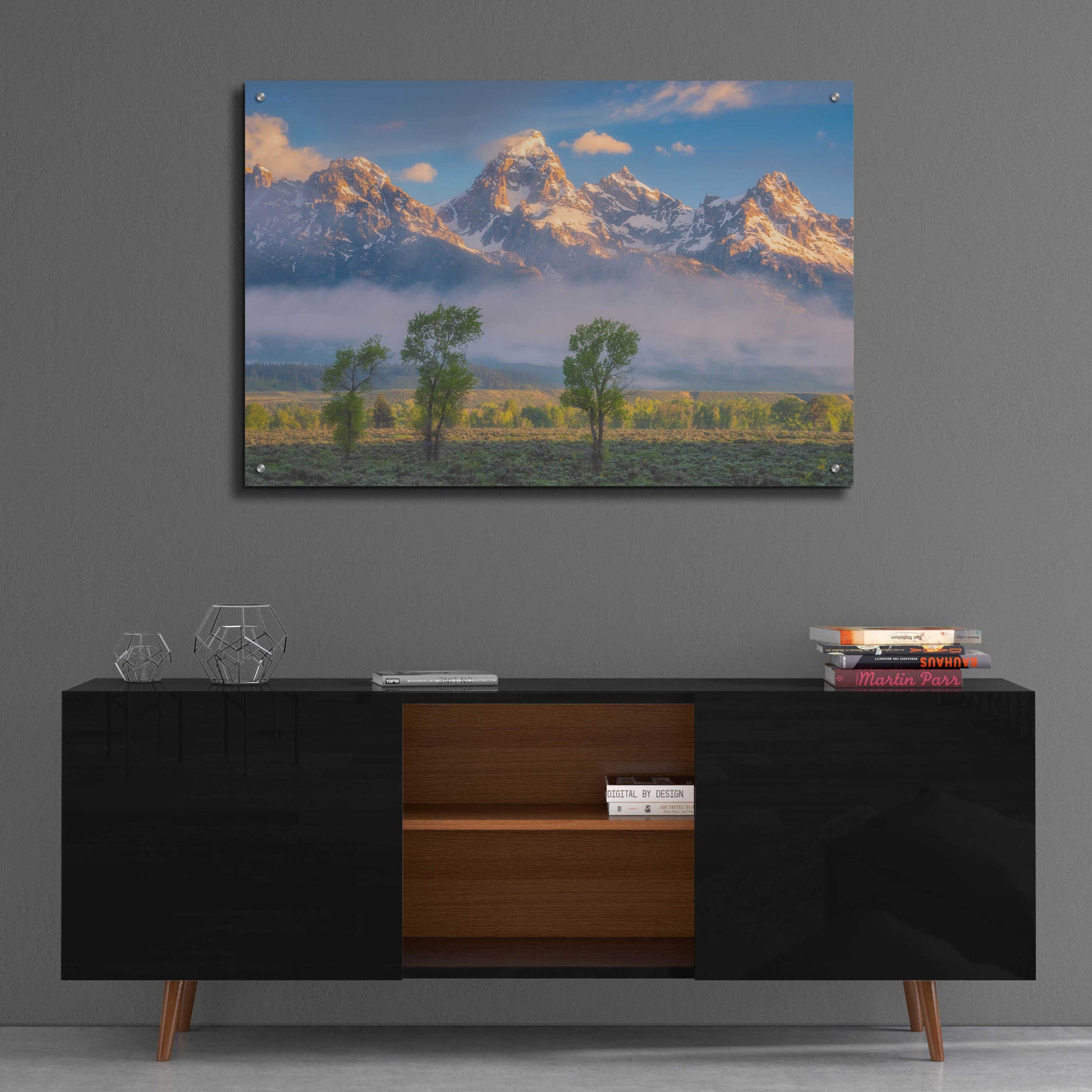 Epic Art 'Morning Fog In the Tetons - Grand Teton National Park' by Darren White, Acrylic Glass Wall Art,36x24