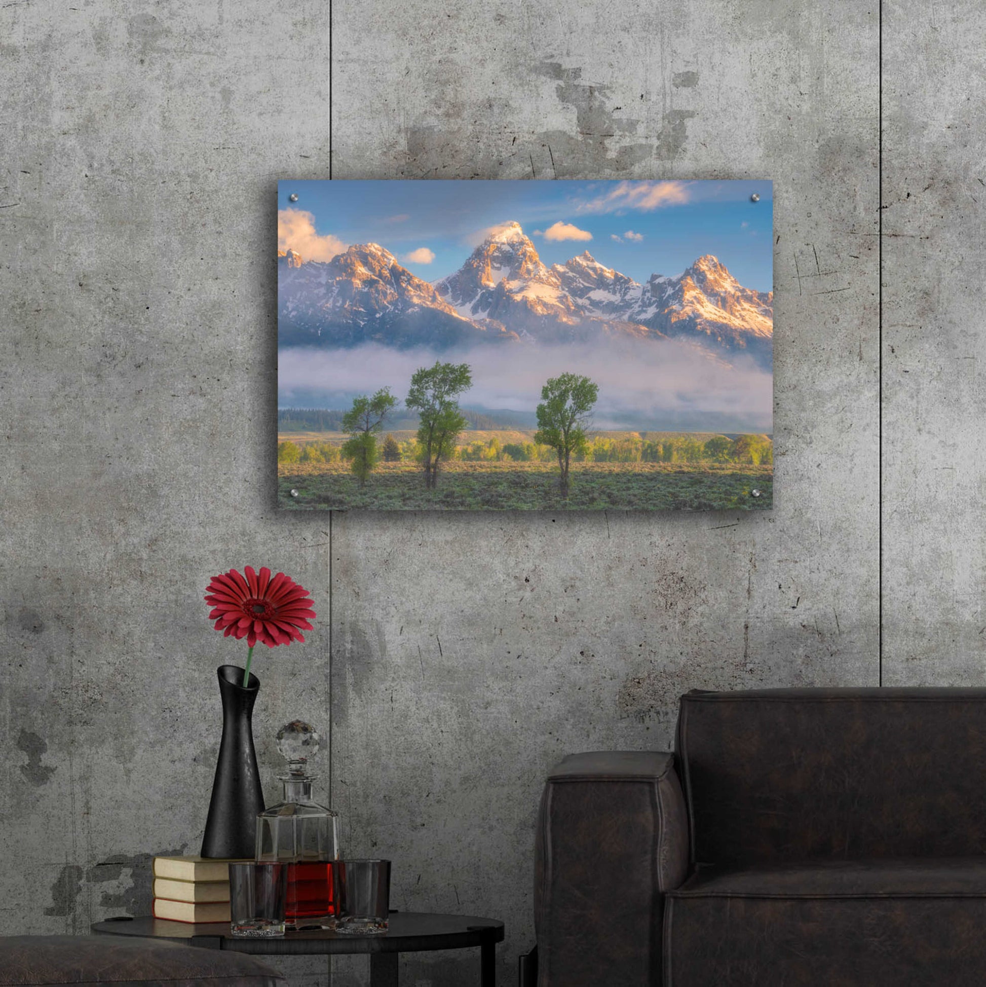 Epic Art 'Morning Fog In the Tetons - Grand Teton National Park' by Darren White, Acrylic Glass Wall Art,36x24