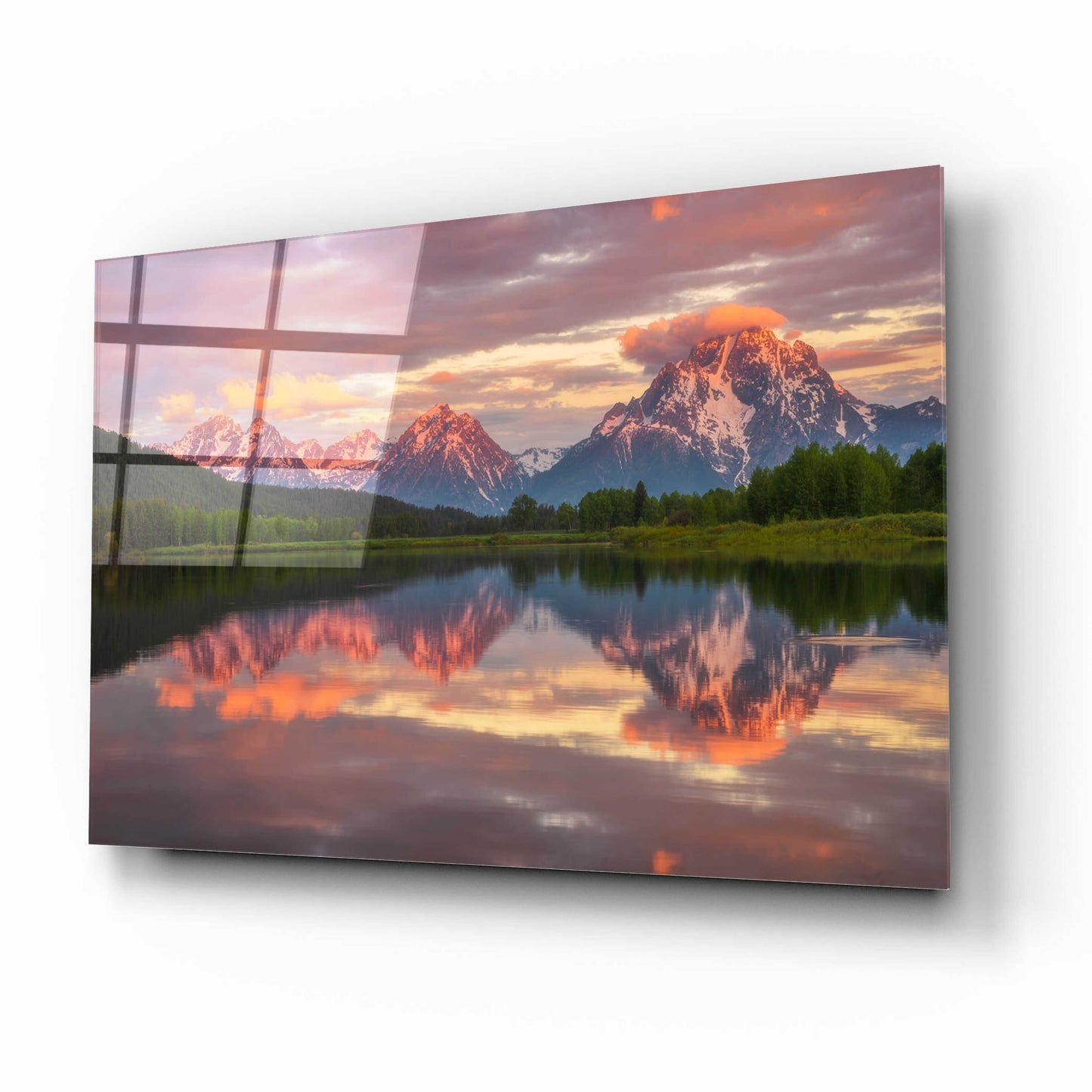 Epic Art 'Morning Tranquillity - Grand Teton National Park' by Darren White, Acrylic Glass Wall Art,16x12
