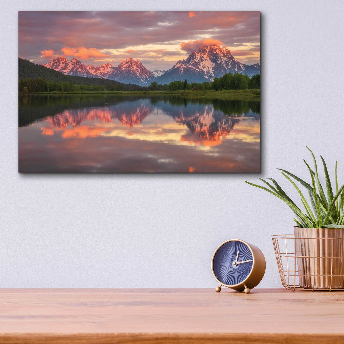 Epic Art 'Morning Tranquillity - Grand Teton National Park' by Darren White, Acrylic Glass Wall Art,16x12