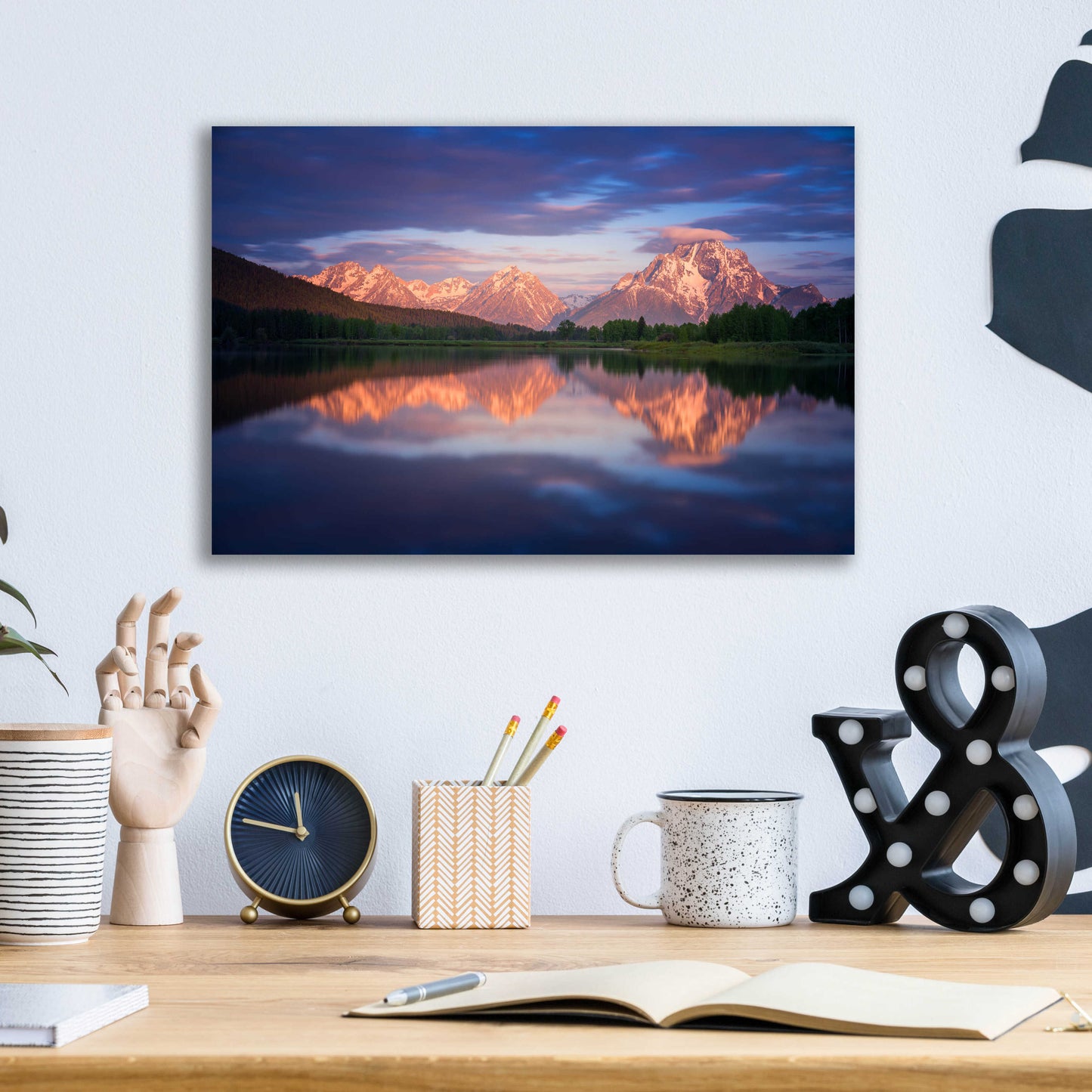 Epic Art 'Oxbow - Grand Teton National Park' by Darren White, Acrylic Glass Wall Art,16x12