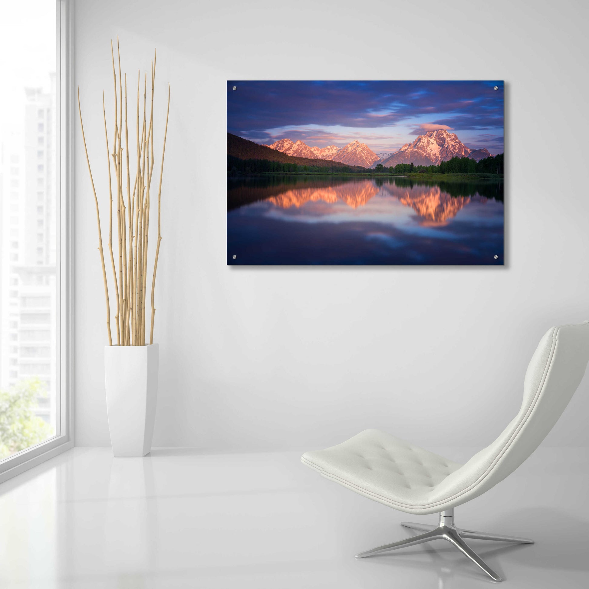 Epic Art 'Oxbow - Grand Teton National Park' by Darren White, Acrylic Glass Wall Art,36x24