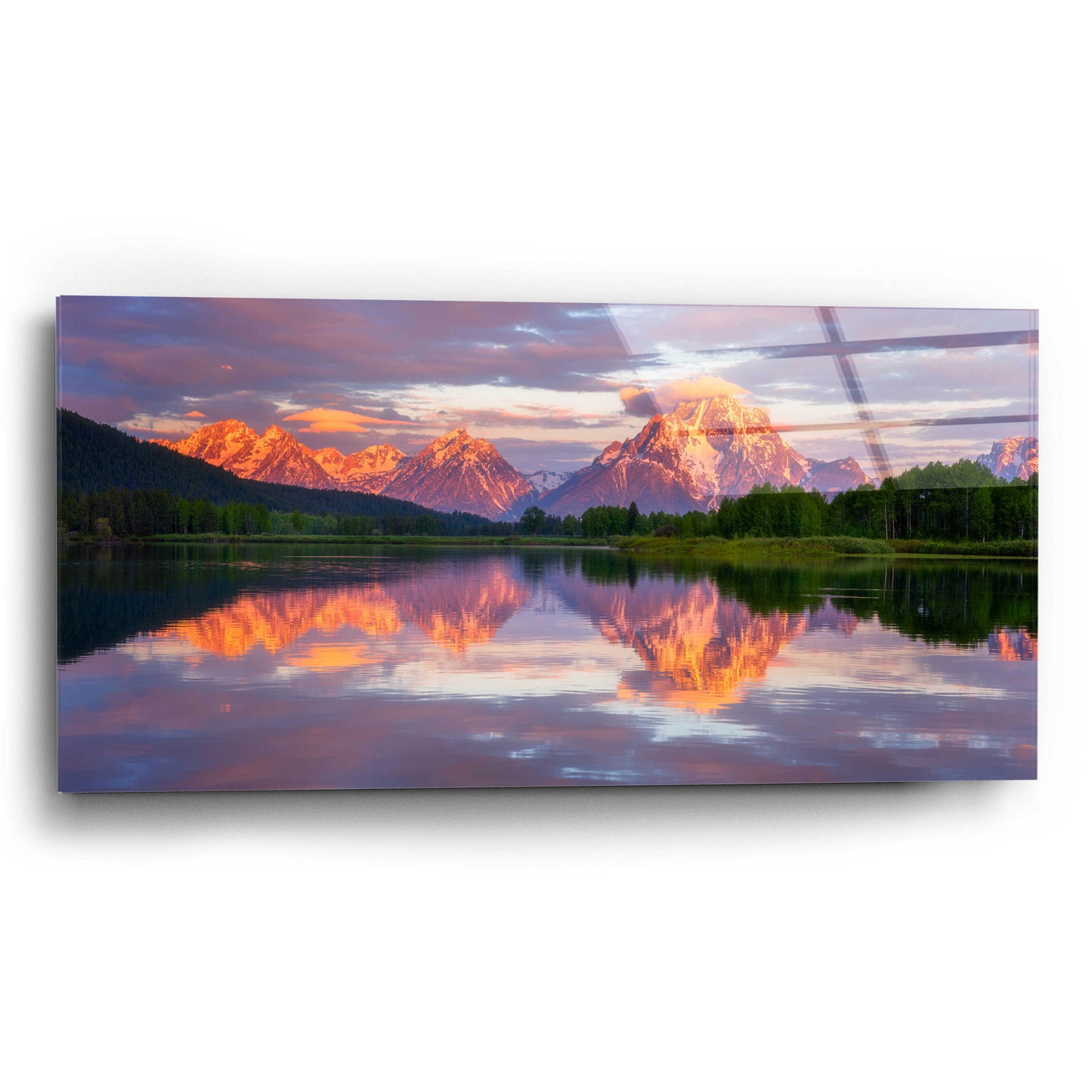 Epic Art 'Oxbow Magic - Grand Teton National Park' by Darren White, Acrylic Glass Wall Art,24x12