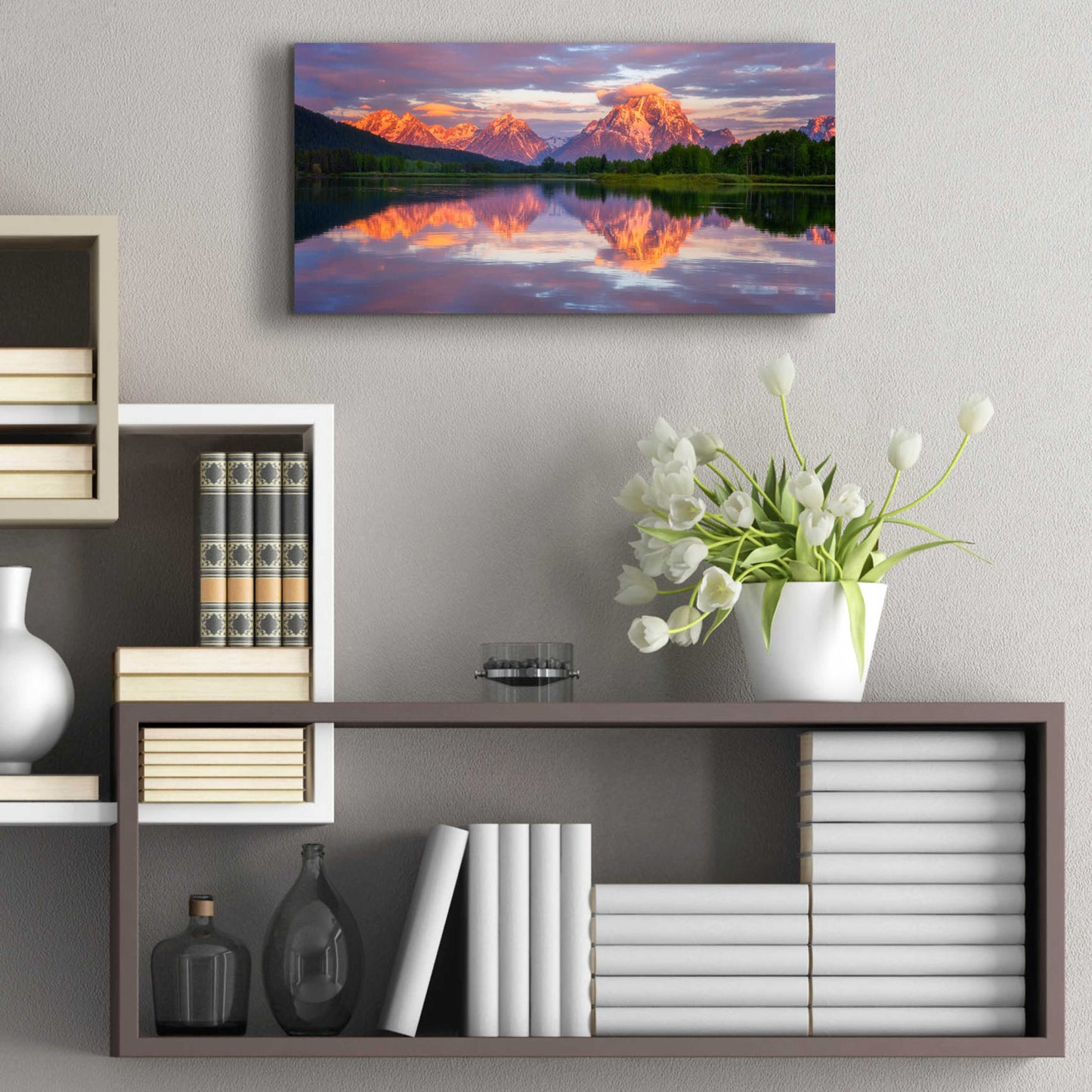 Epic Art 'Oxbow Magic - Grand Teton National Park' by Darren White, Acrylic Glass Wall Art,24x12