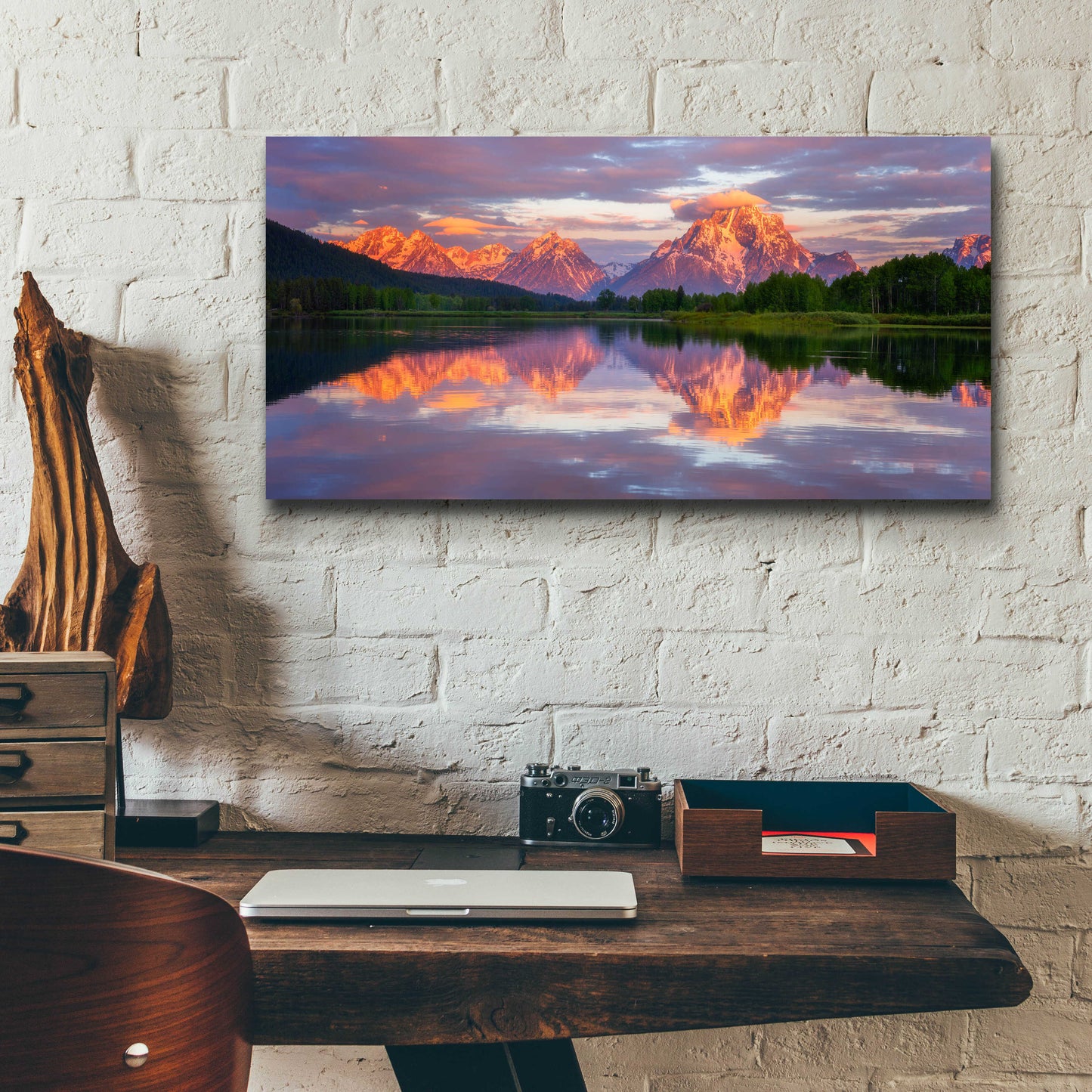 Epic Art 'Oxbow Magic - Grand Teton National Park' by Darren White, Acrylic Glass Wall Art,24x12