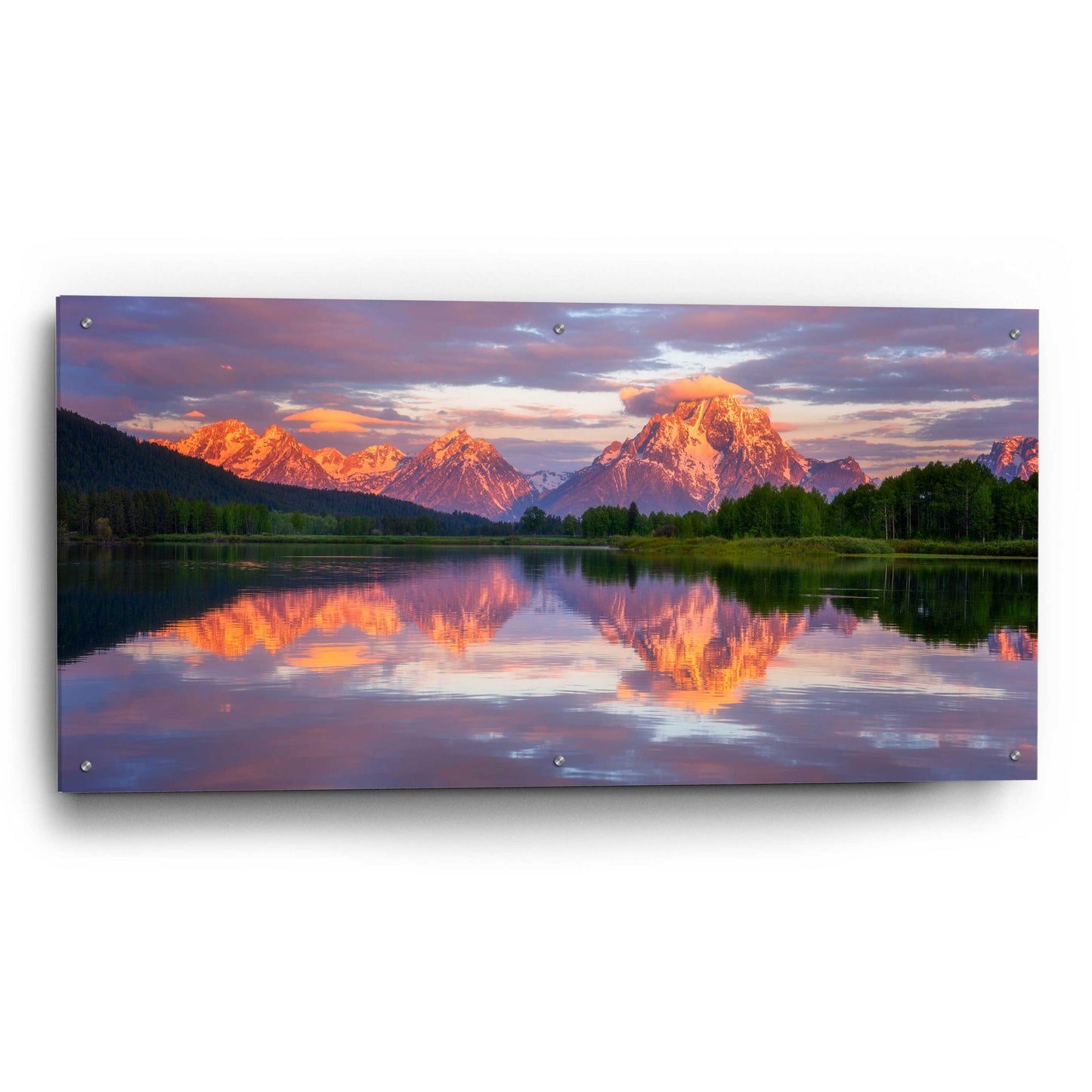 Epic Art 'Oxbow Magic - Grand Teton National Park' by Darren White, Acrylic Glass Wall Art,48x24