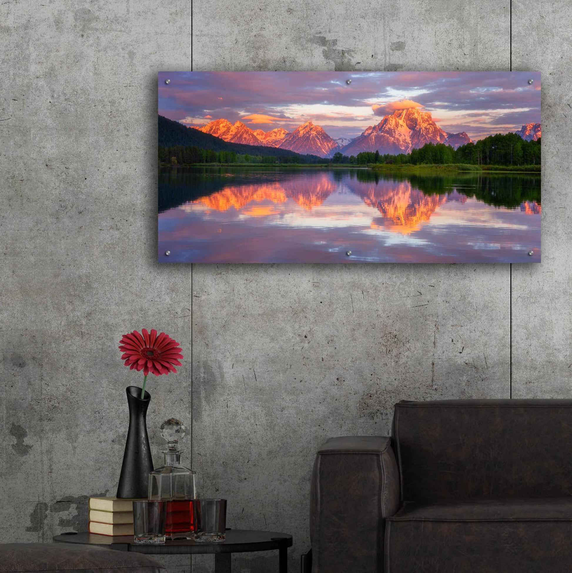 Epic Art 'Oxbow Magic - Grand Teton National Park' by Darren White, Acrylic Glass Wall Art,48x24