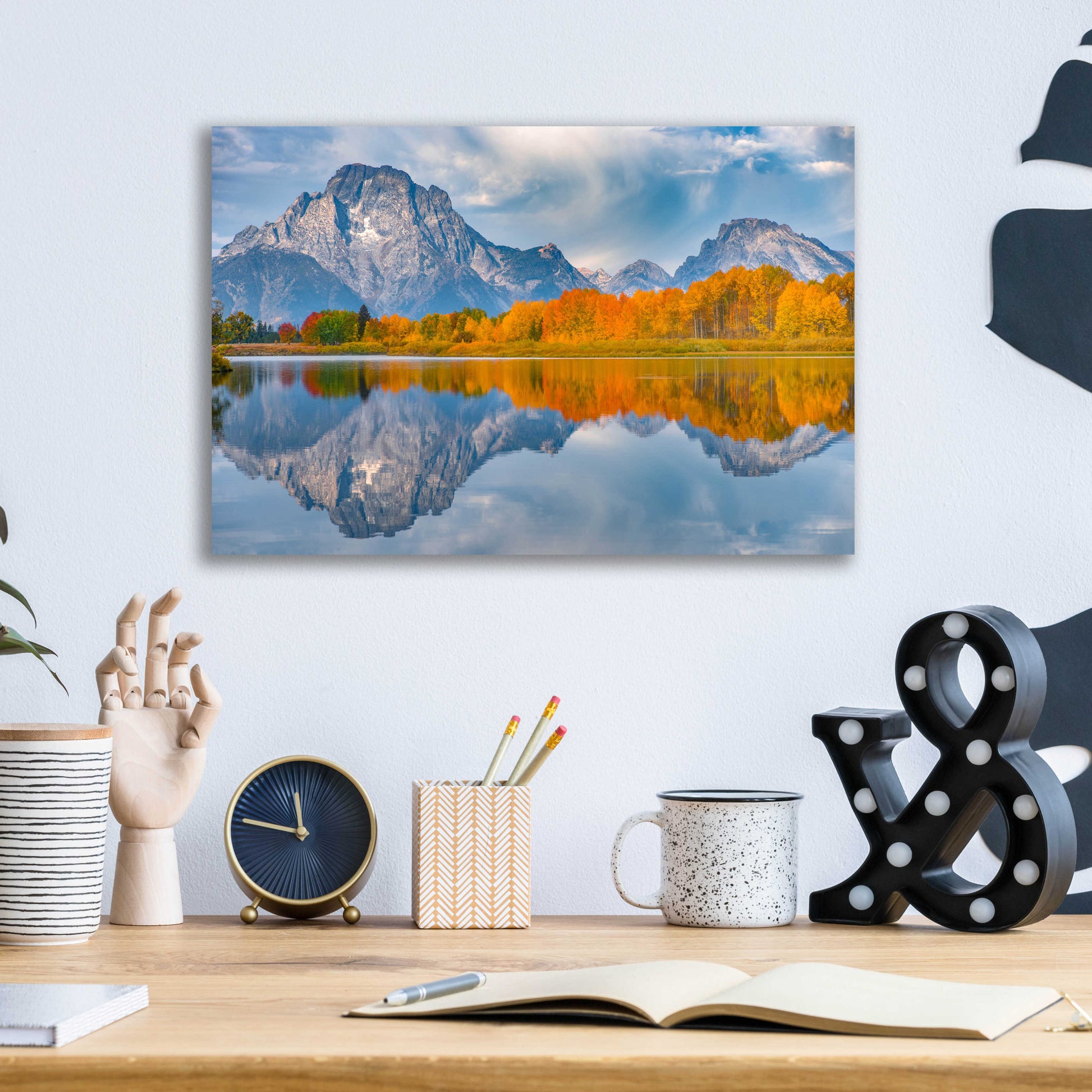 Epic Art 'Oxbows Autumn - Grand Teton National Park' by Darren White, Acrylic Glass Wall Art,16x12