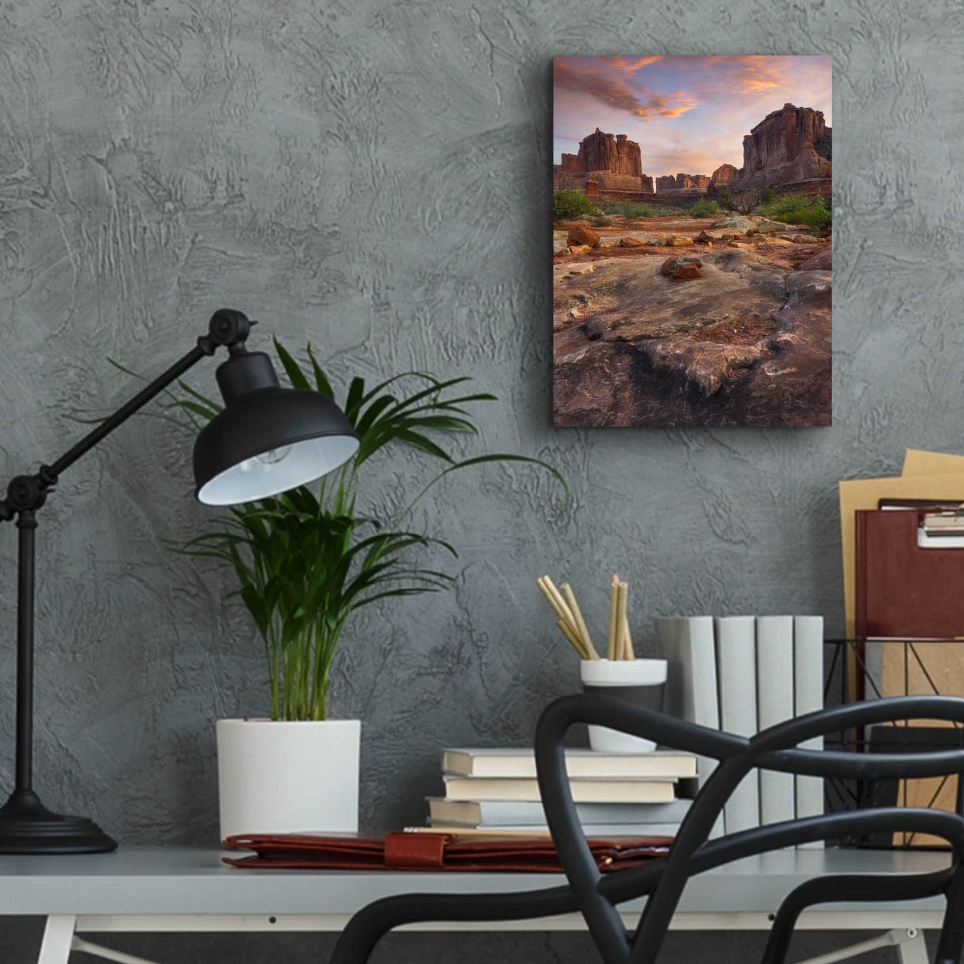 Epic Art 'Park Avenue Sunset - Arches National Park' by Darren White, Acrylic Glass Wall Art,12x16