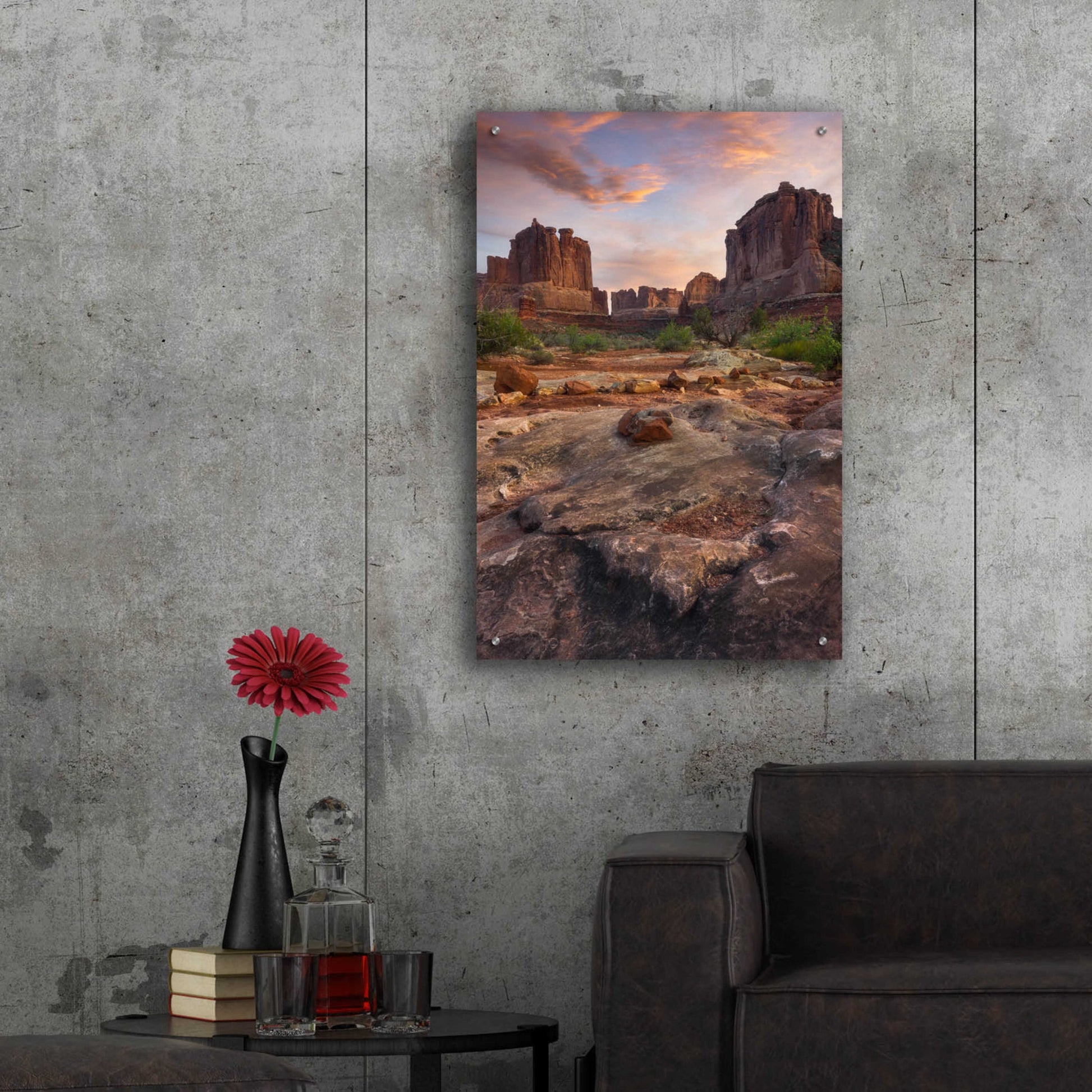 Epic Art 'Park Avenue Sunset - Arches National Park' by Darren White, Acrylic Glass Wall Art,24x36