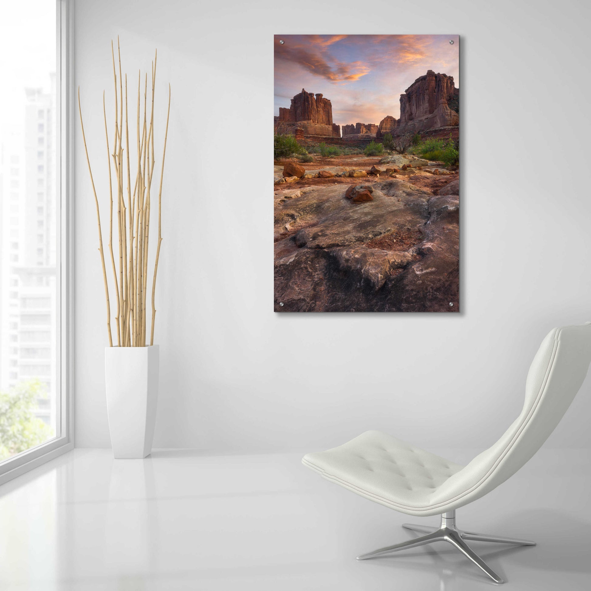 Epic Art 'Park Avenue Sunset - Arches National Park' by Darren White, Acrylic Glass Wall Art,24x36