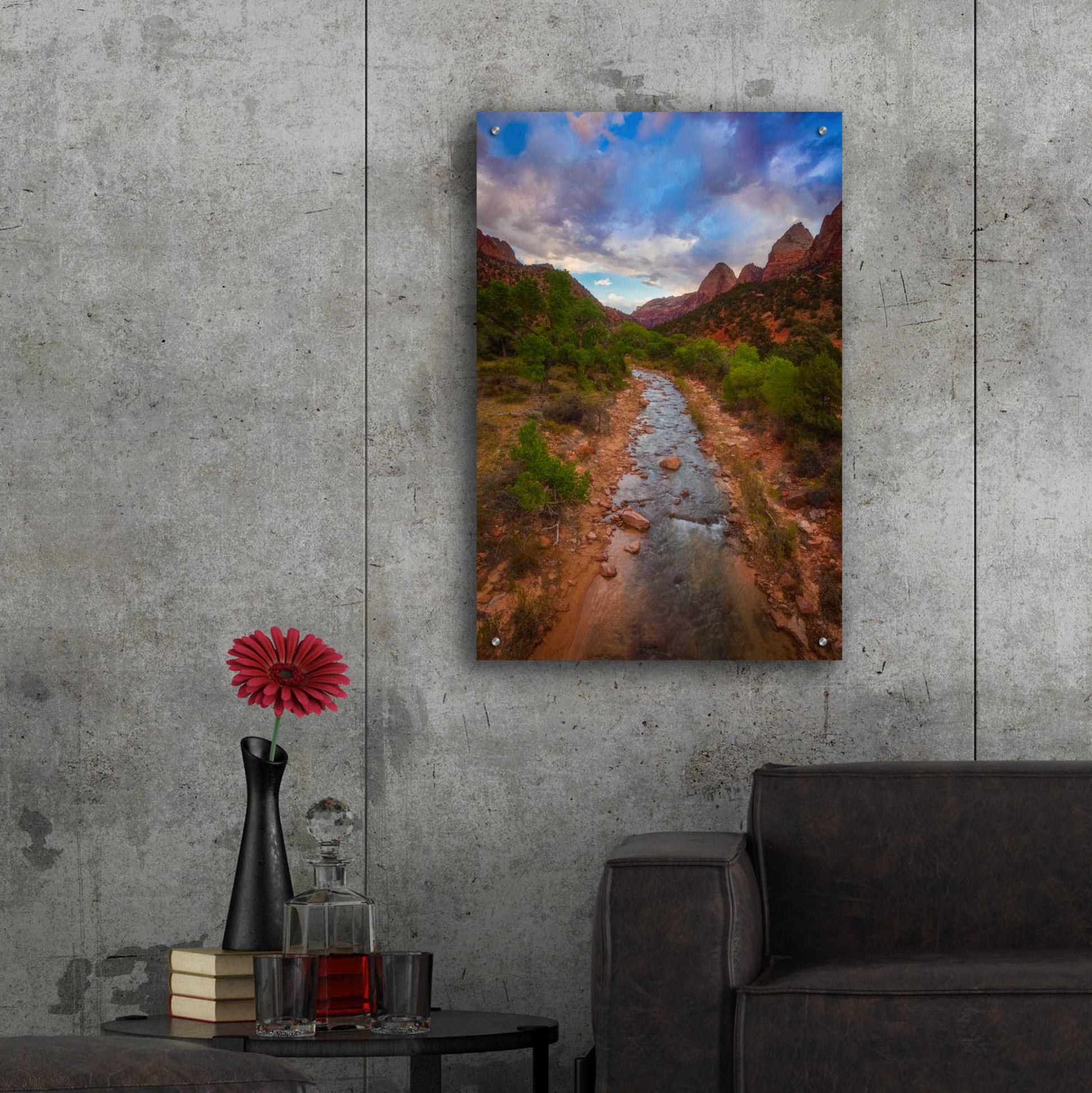 Epic Art 'Path to Zion - Zion National Park' by Darren White, Acrylic Glass Wall Art,24x36