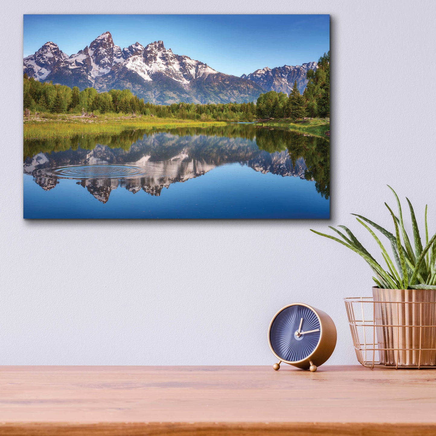 Epic Art 'Ripples in the Tetons - Grand Teton National Park' by Darren White, Acrylic Glass Wall Art,16x12