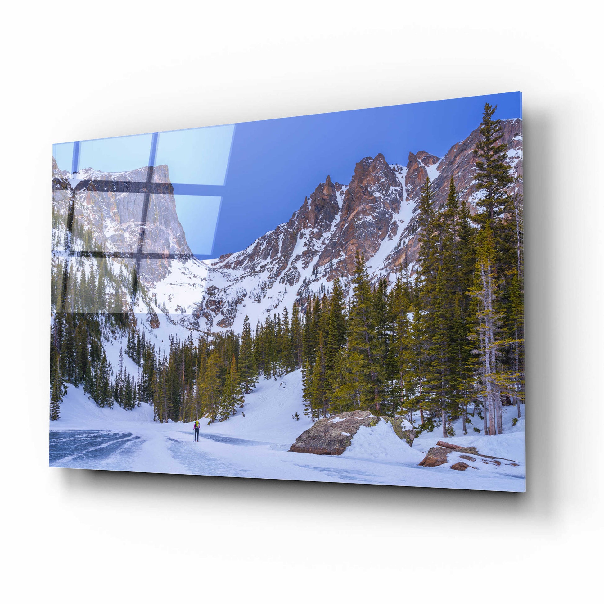 Epic Art 'Rocky Mountain Snowshoer - Rocky Mountain National Park' by Darren White, Acrylic Glass Wall Art,16x12